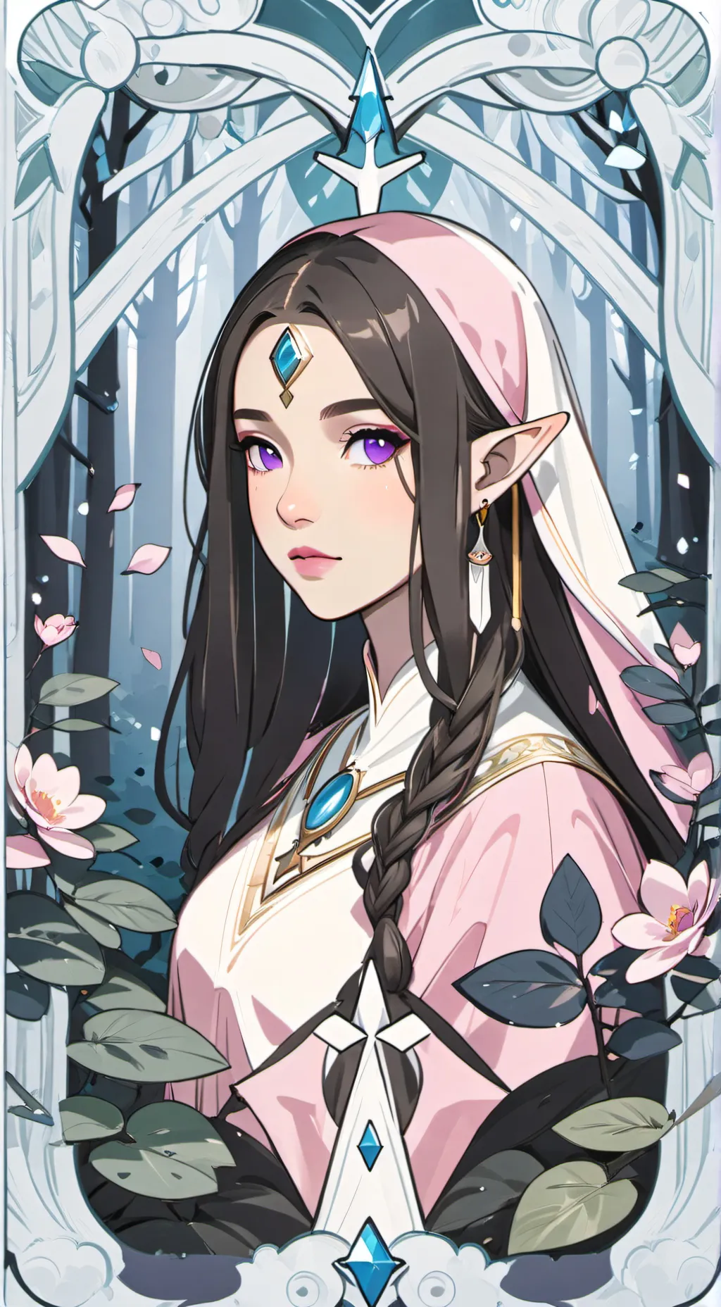 ai character: Violet background