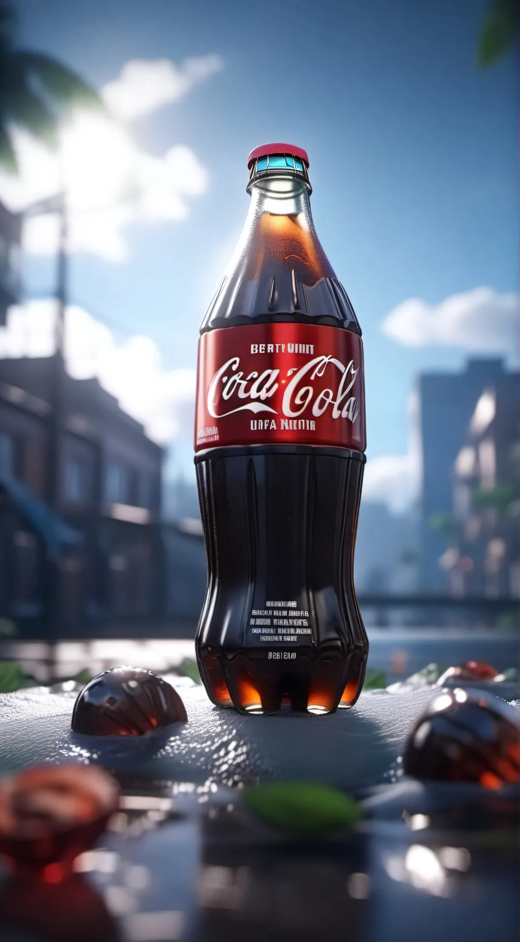 ai character: coca-cola  background