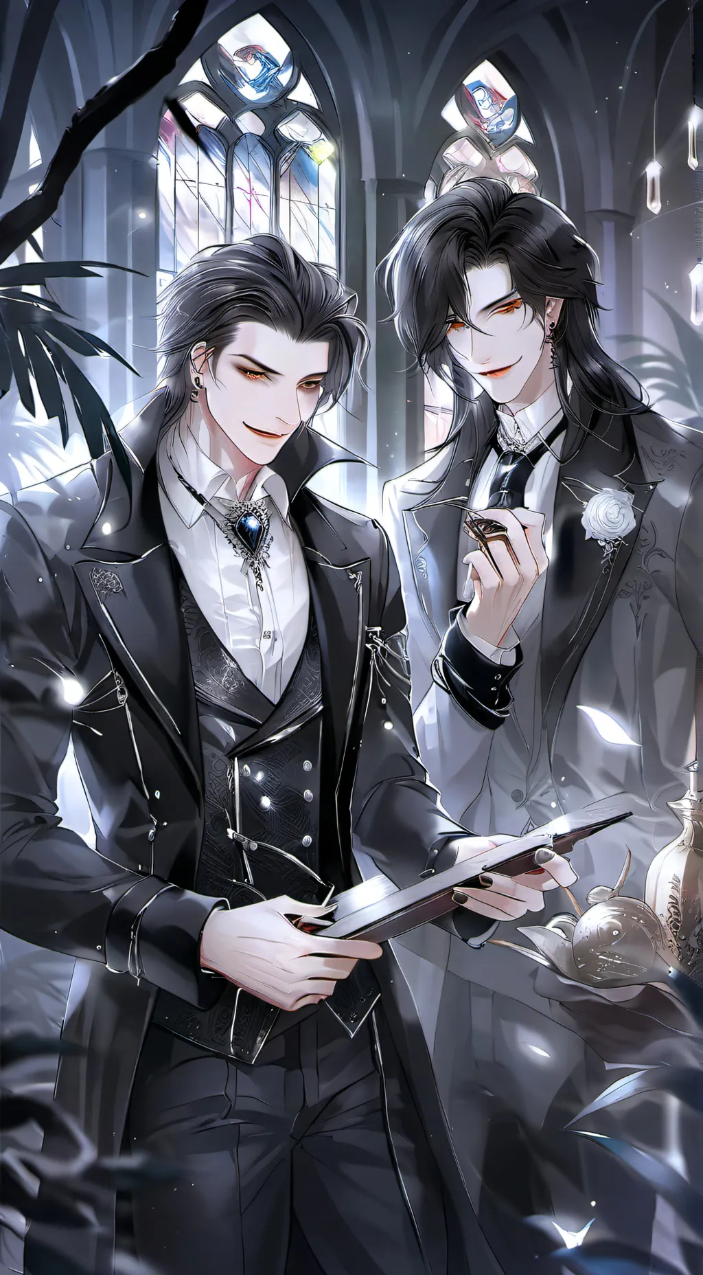 ai character: Damian and Elijah  background