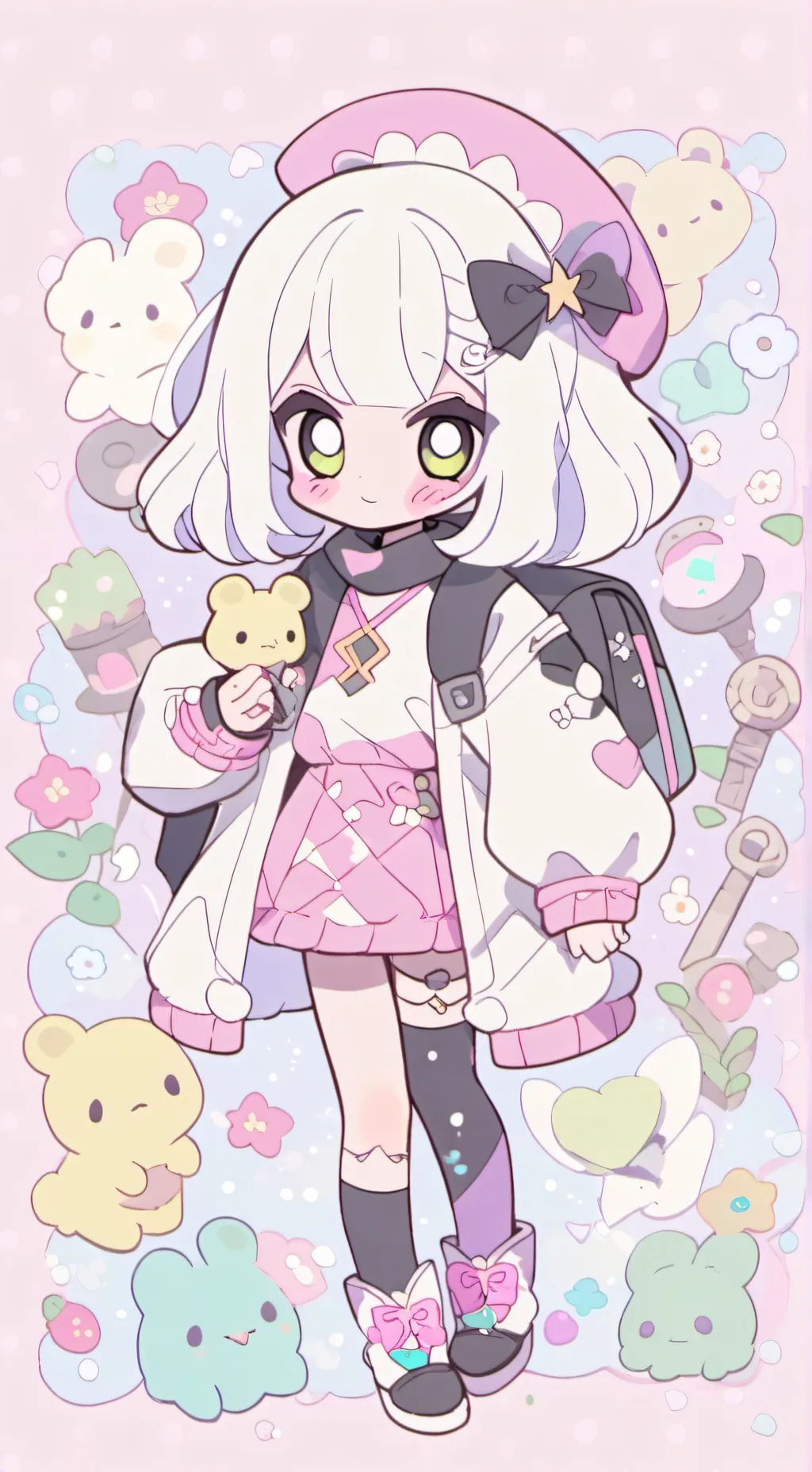 ai character: cartoon  cat  background