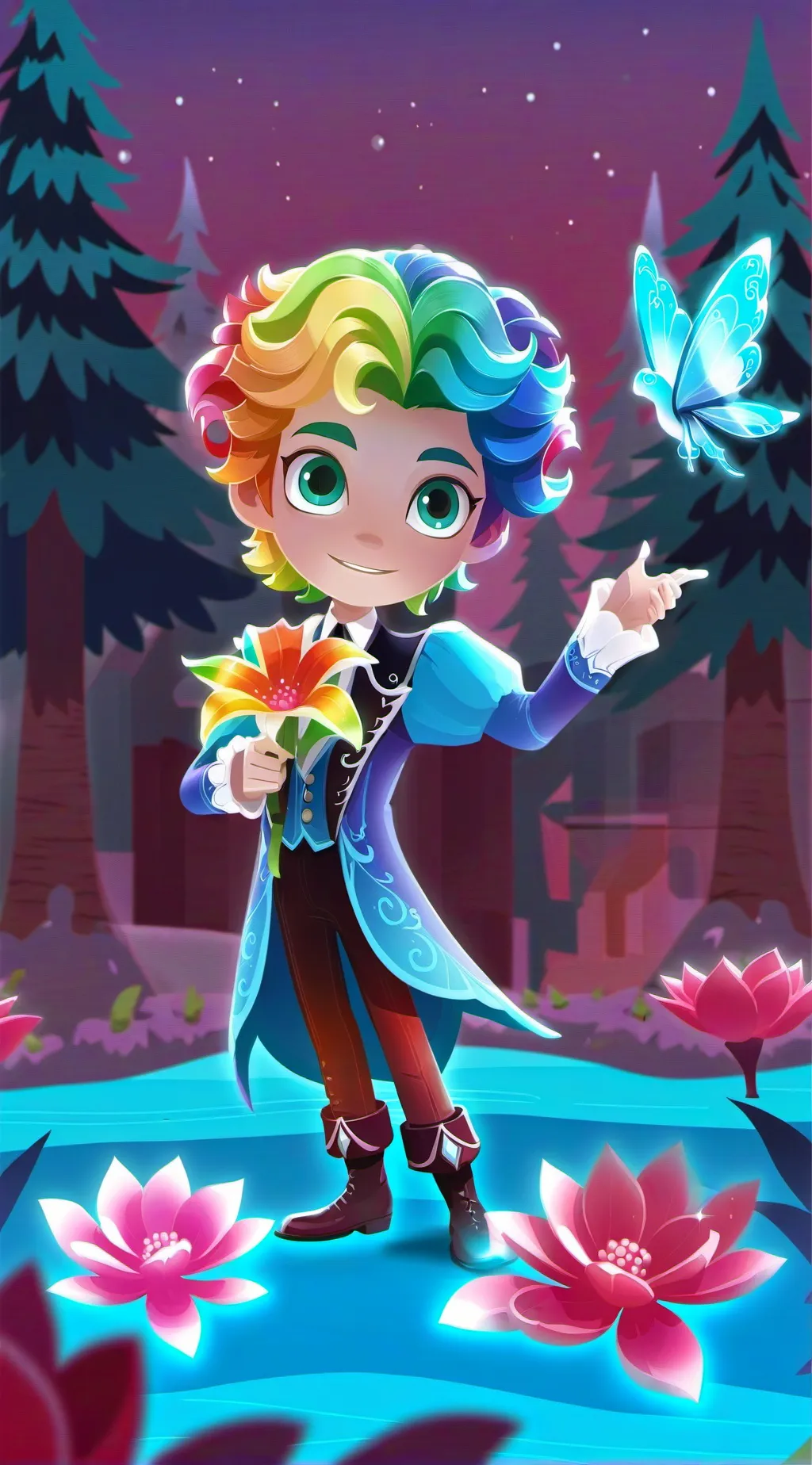 ai character: dandys world ships background