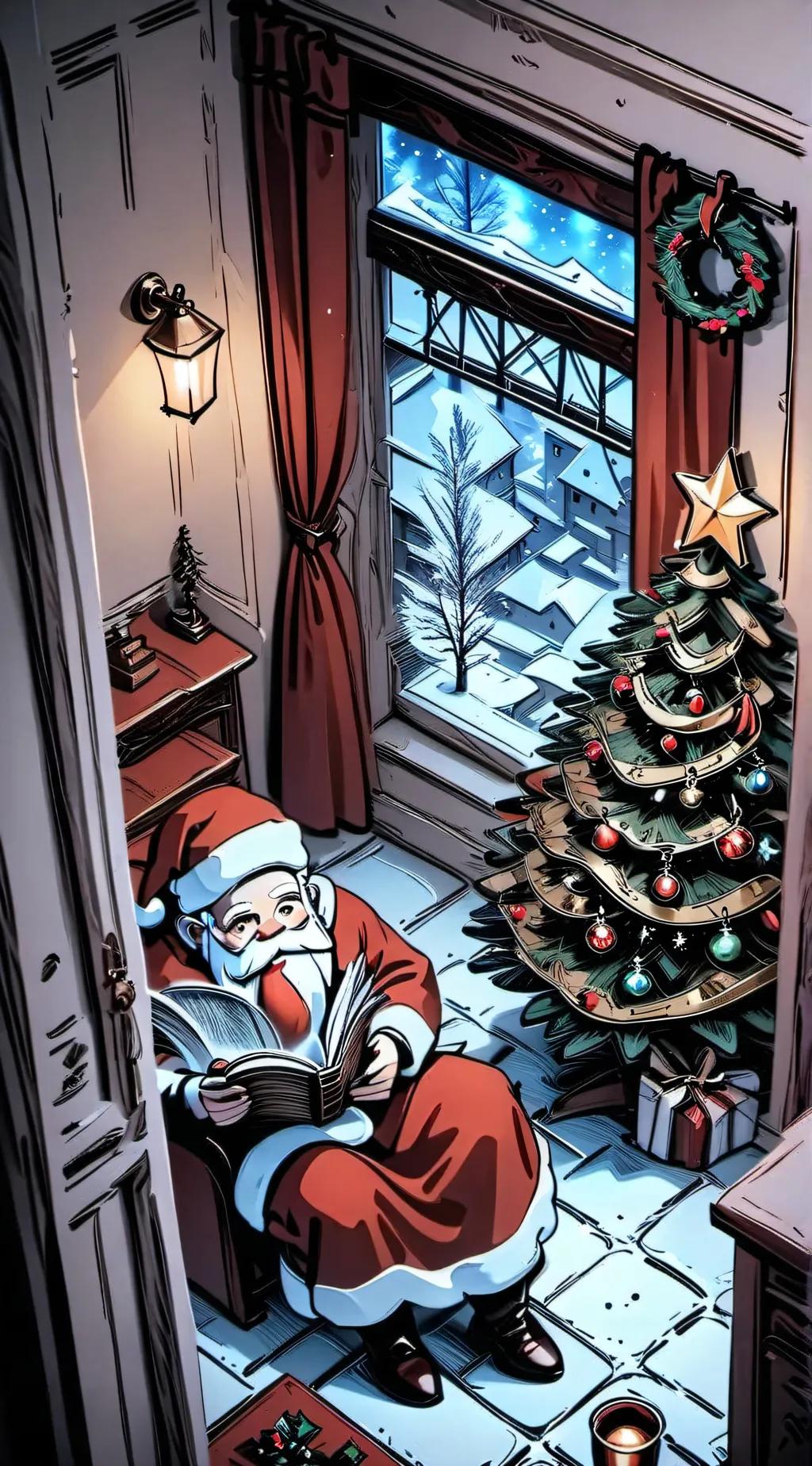 ai character: a Eric xmas background