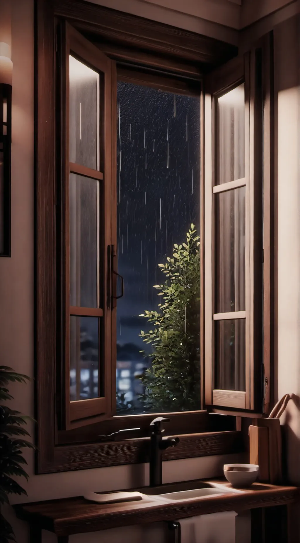 ai character: Mha rain season background