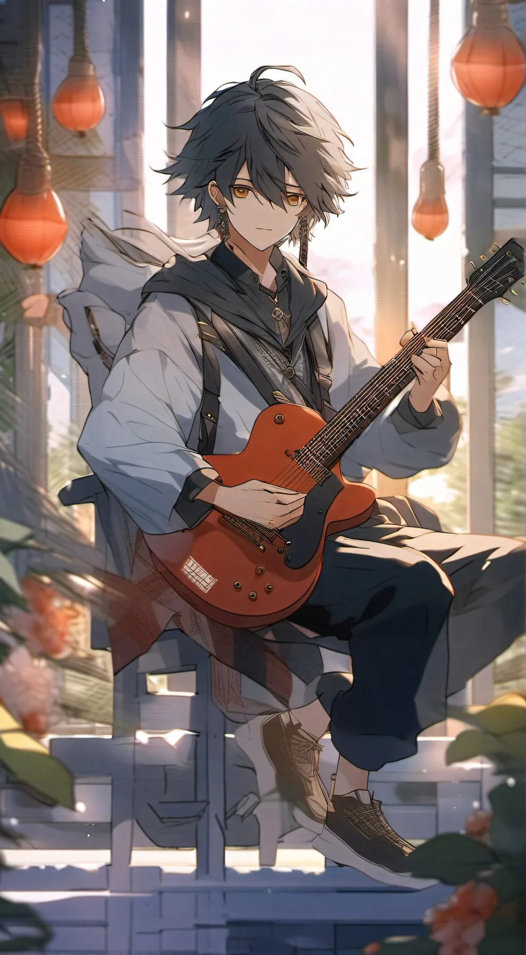 ai character: Guitar Isekai background