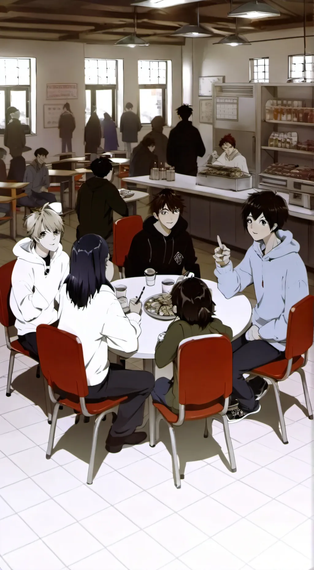 ai character: Ds under table pen background