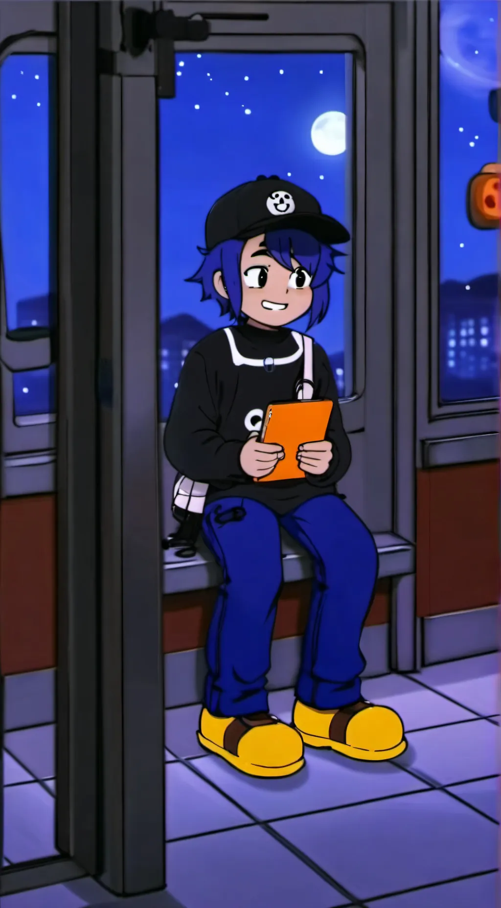 ai character: moon background