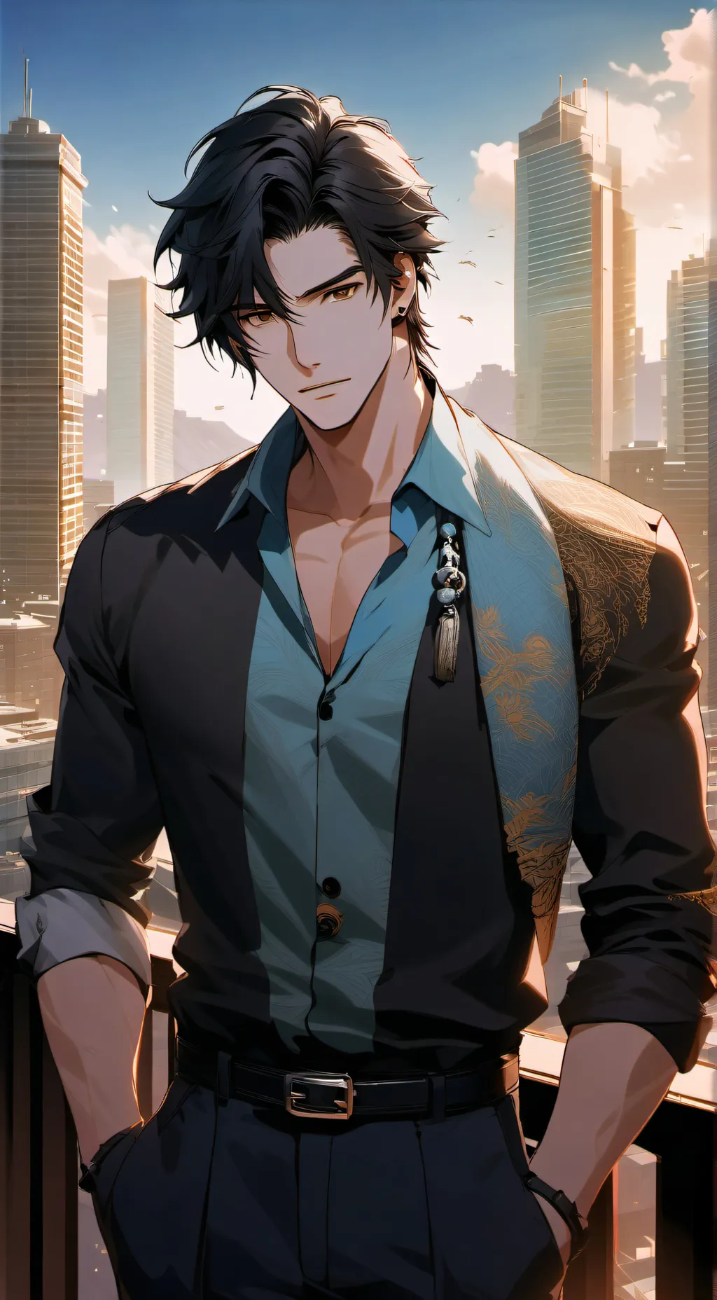 ai character: Blacke background