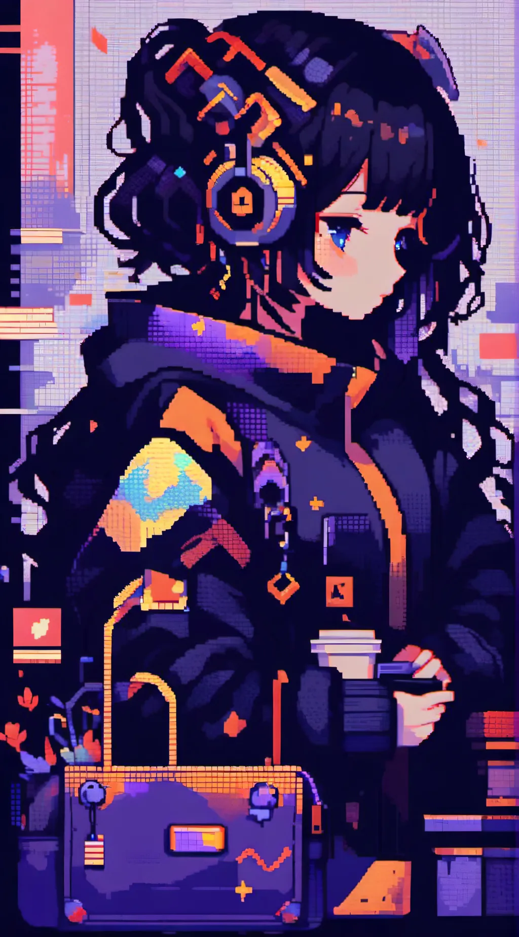 ai character: la pixel background