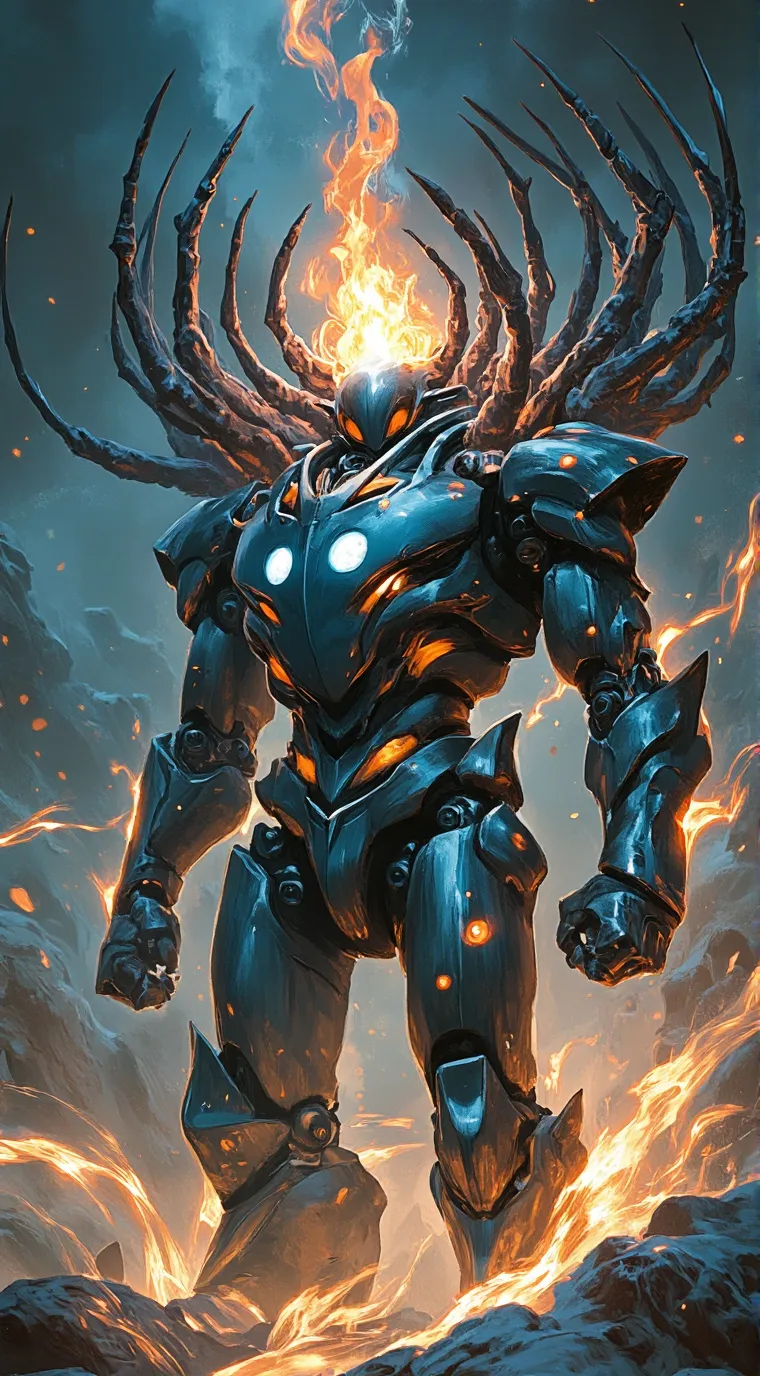 ai character: Giant robot background