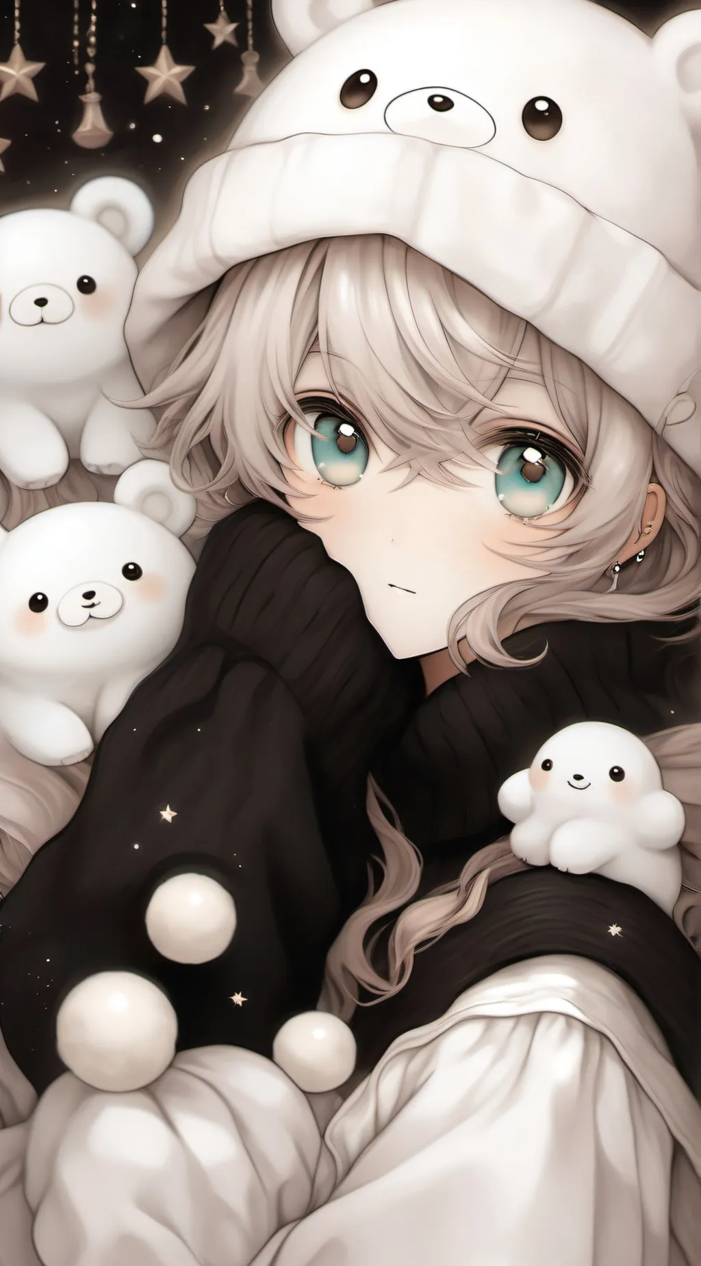 ai character: dog.d stream xmas background