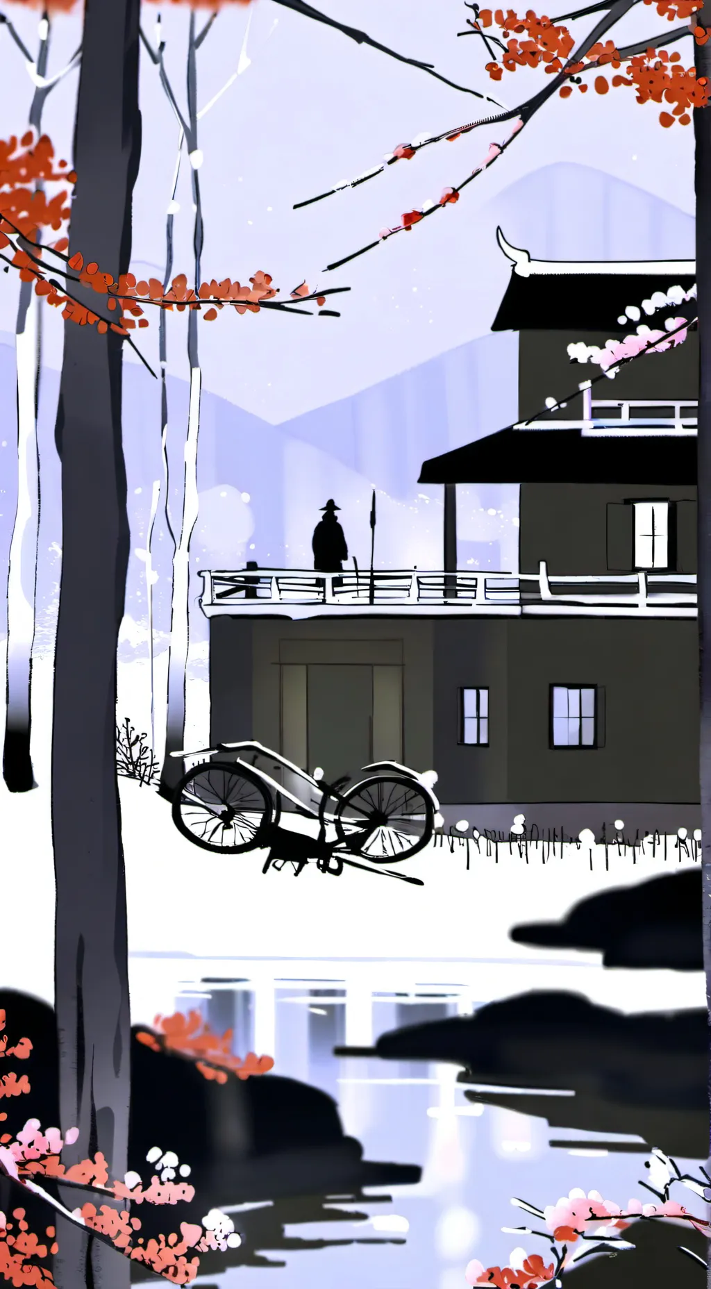 ai character: Warm like fire background