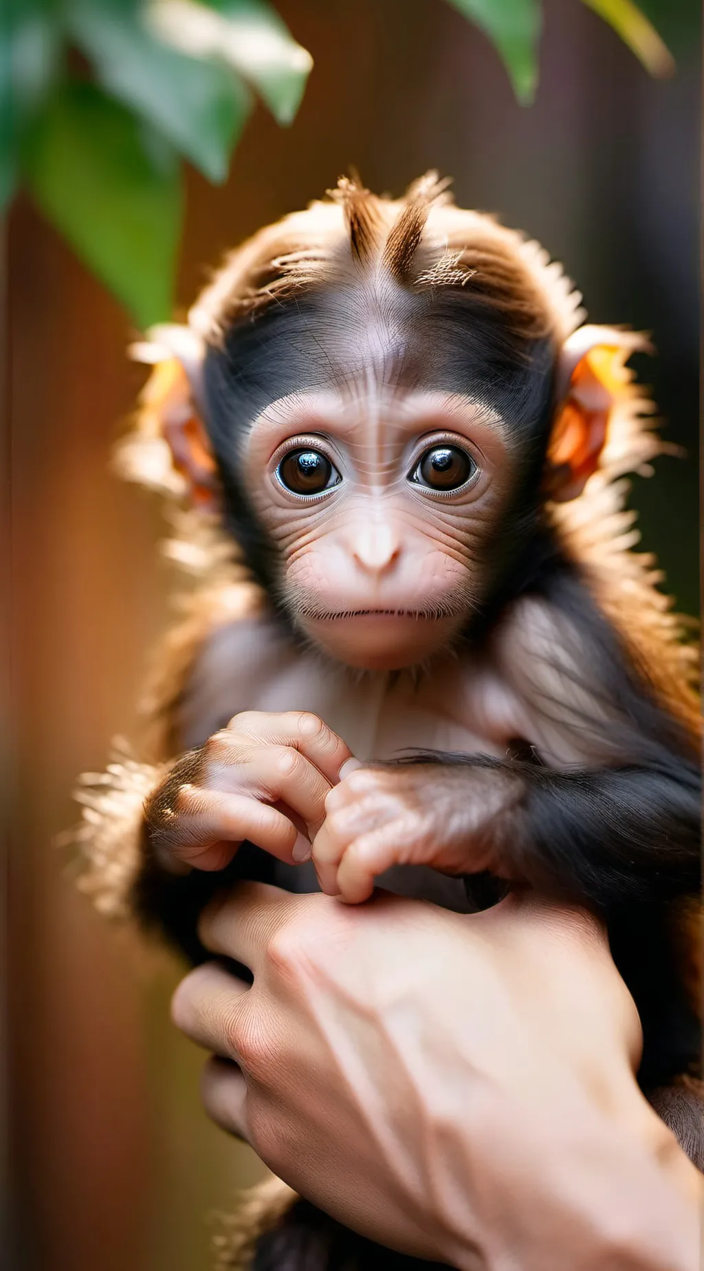 ai character: abandoned monkey background