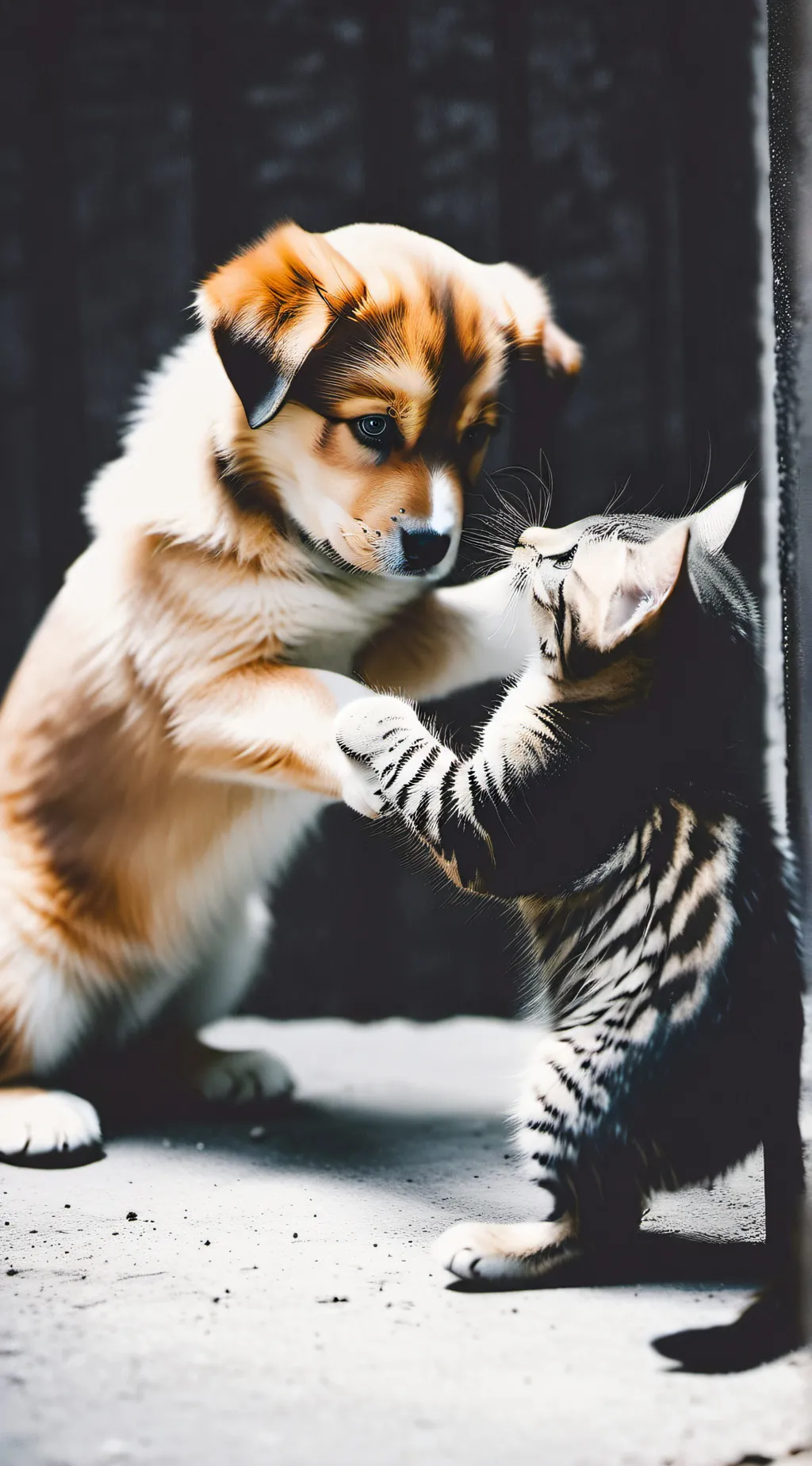 ai character: puppy,kitten background