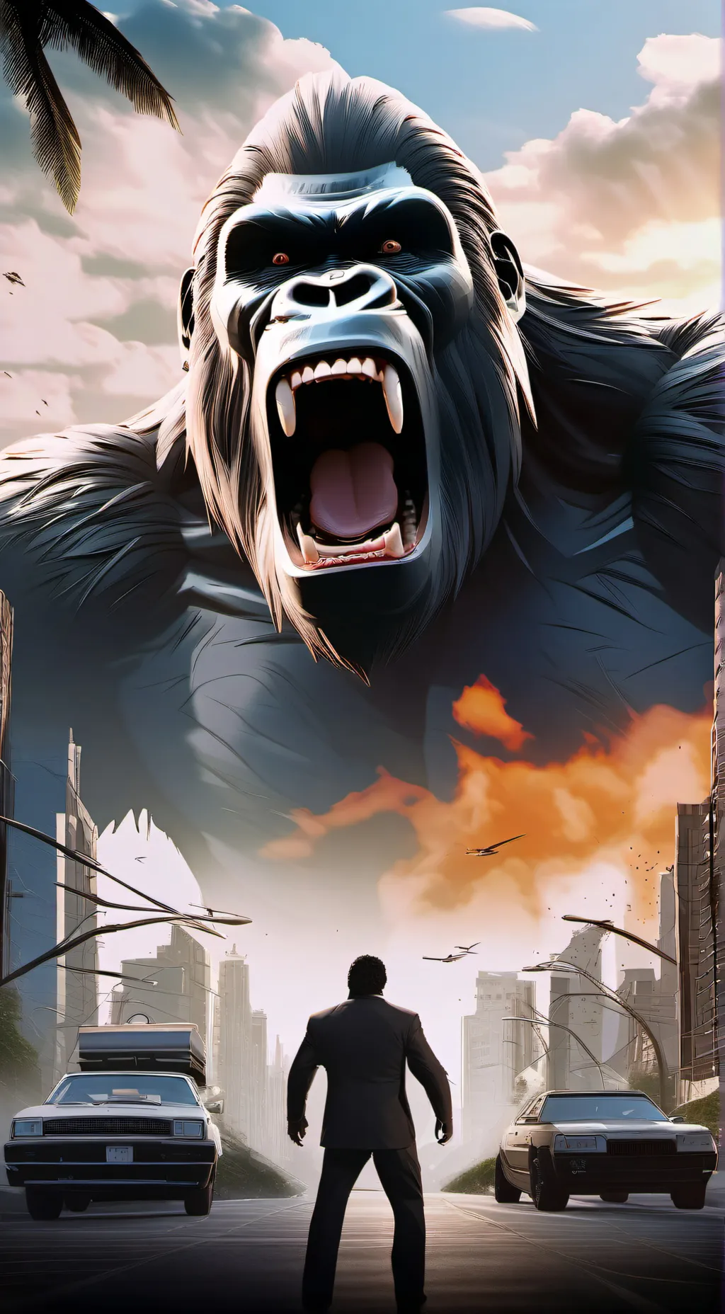 ai character: King kong 1933 background