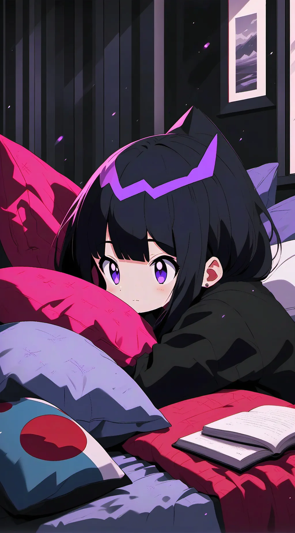 ai character: Mha sleeping over  background