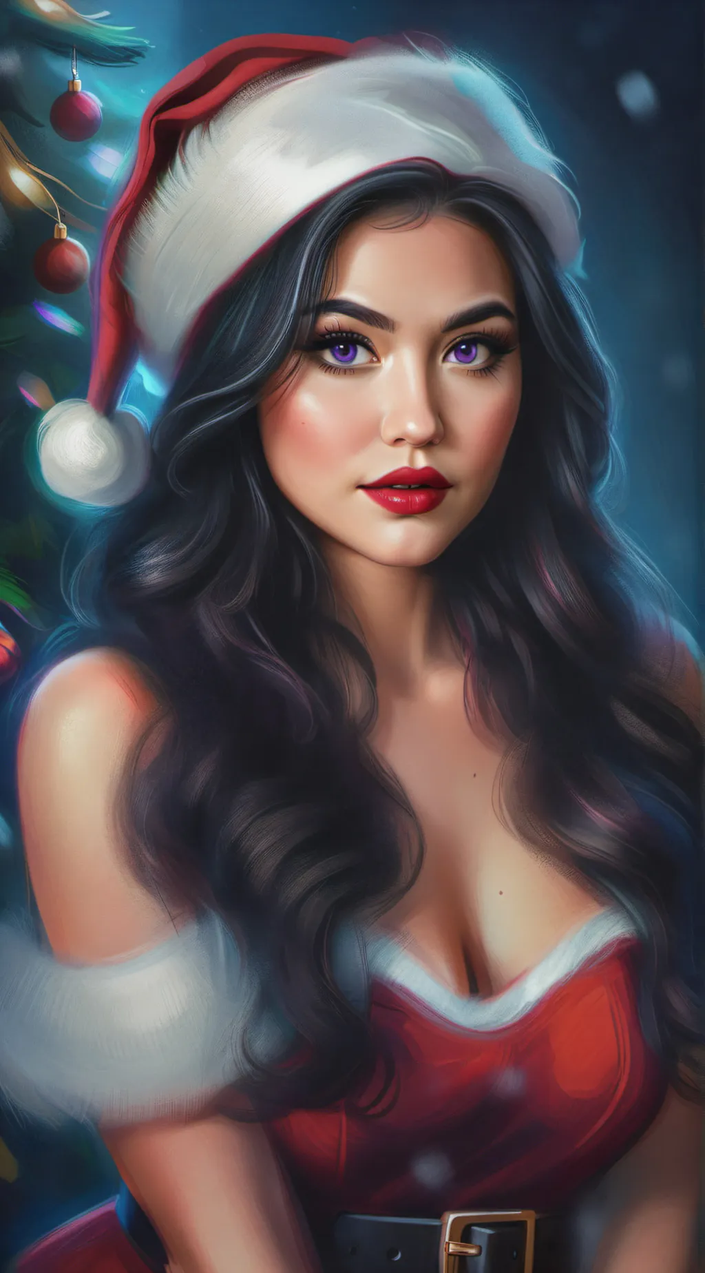 ai character: Lady Christmas  background