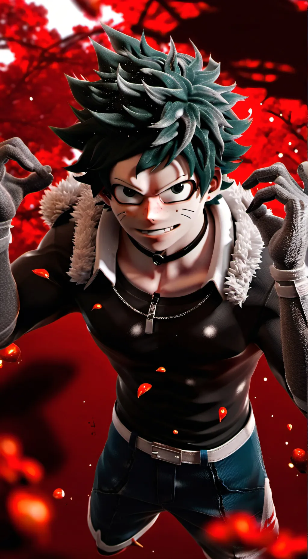 ai character: Mha X pokemon  background