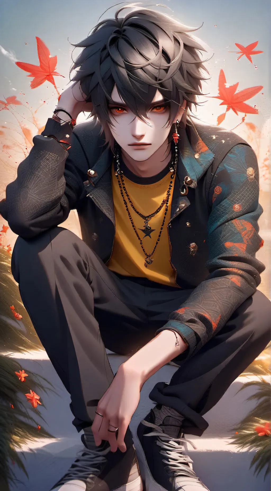 ai character: Deppressed bakugo background