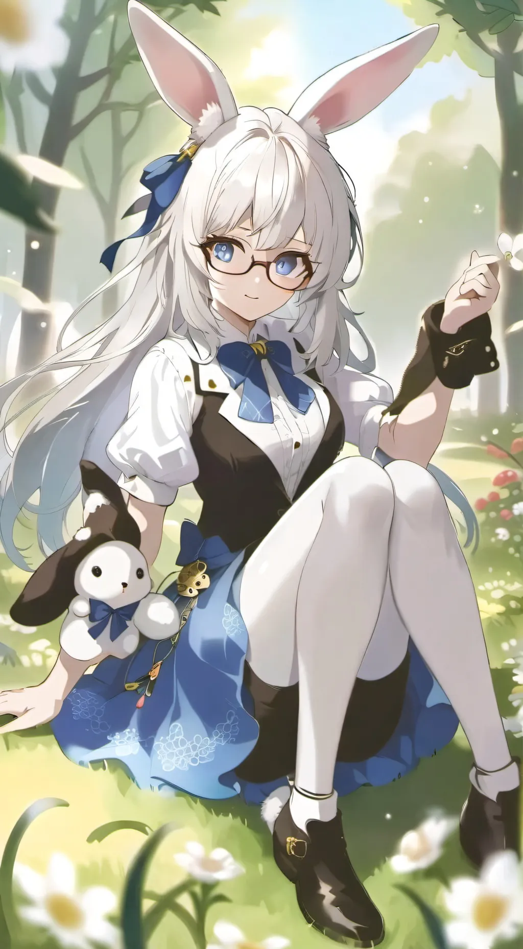 ai character: blunney blue background