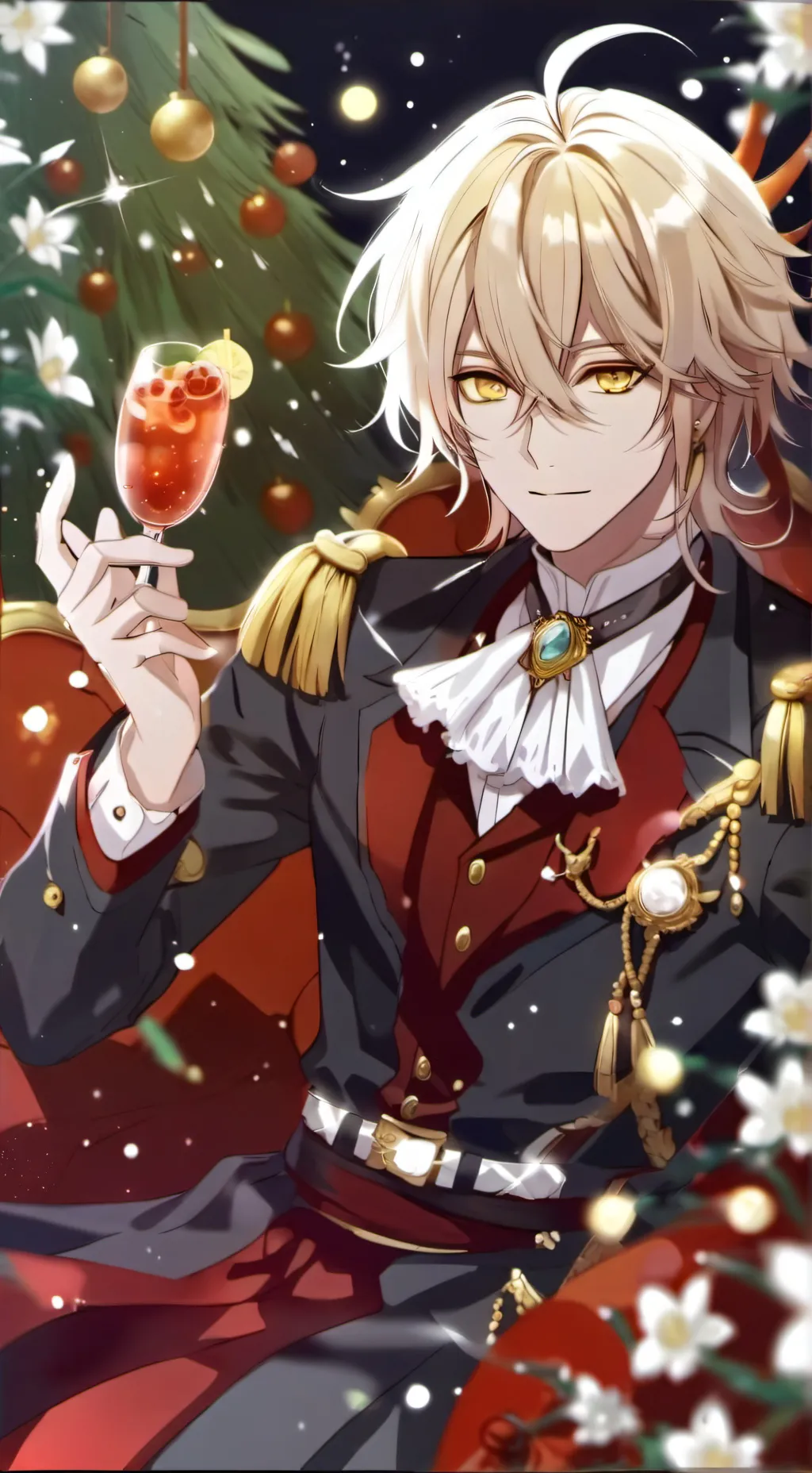 ai character: Mha Christmas background