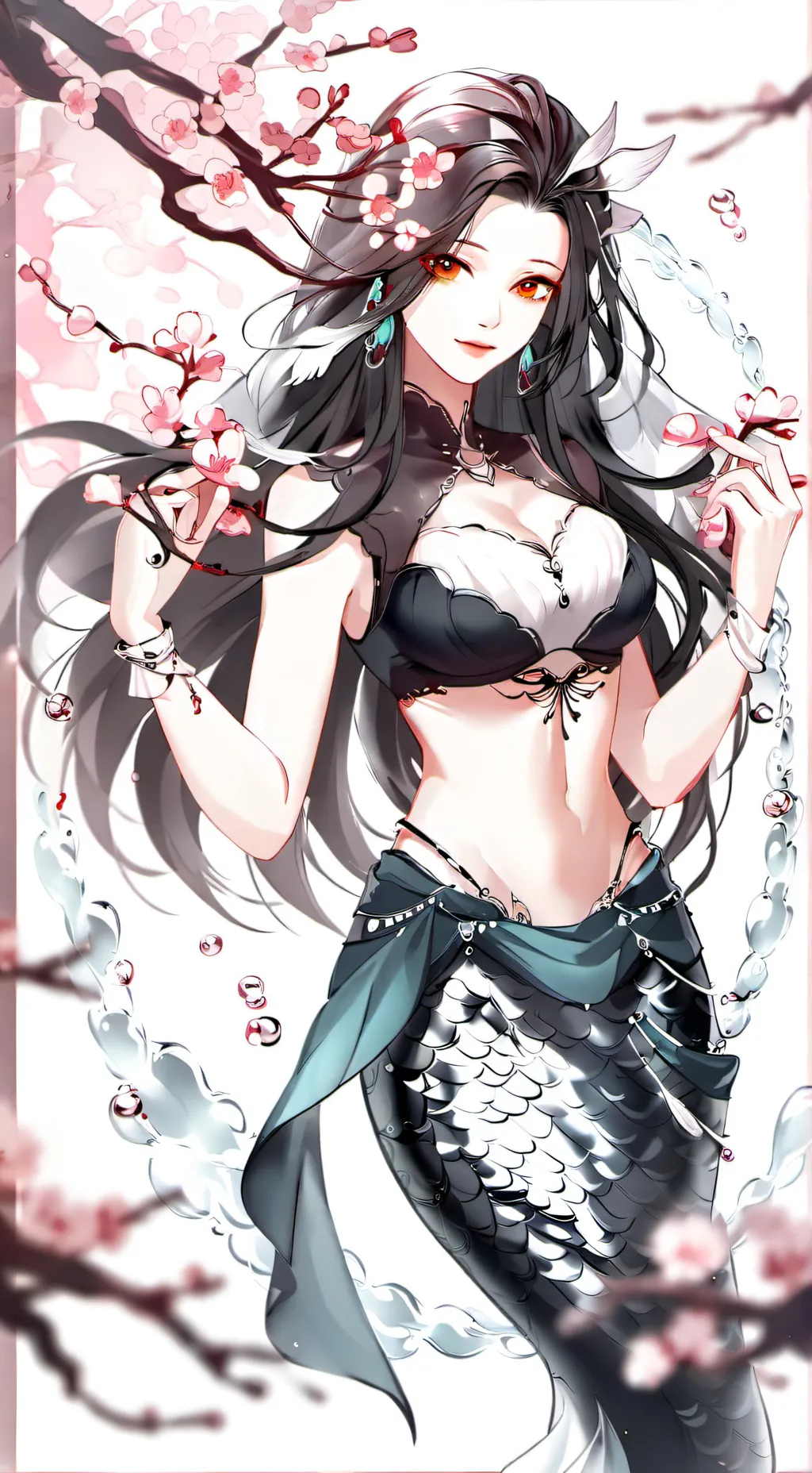 ai character: mermaid  background