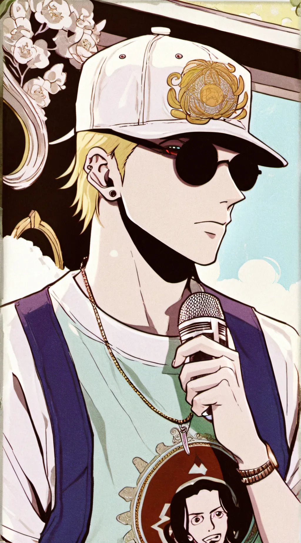 ai character: Eminem and juice background