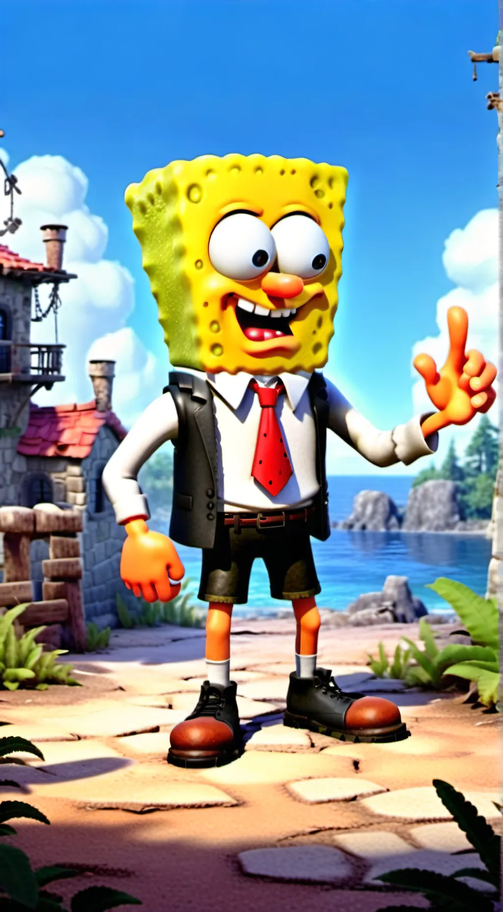 ai character: bob l'éponge  background