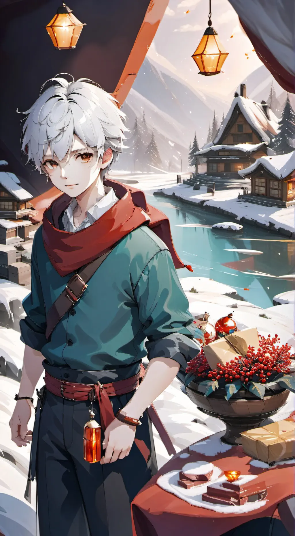 ai character: Nick Claus  background