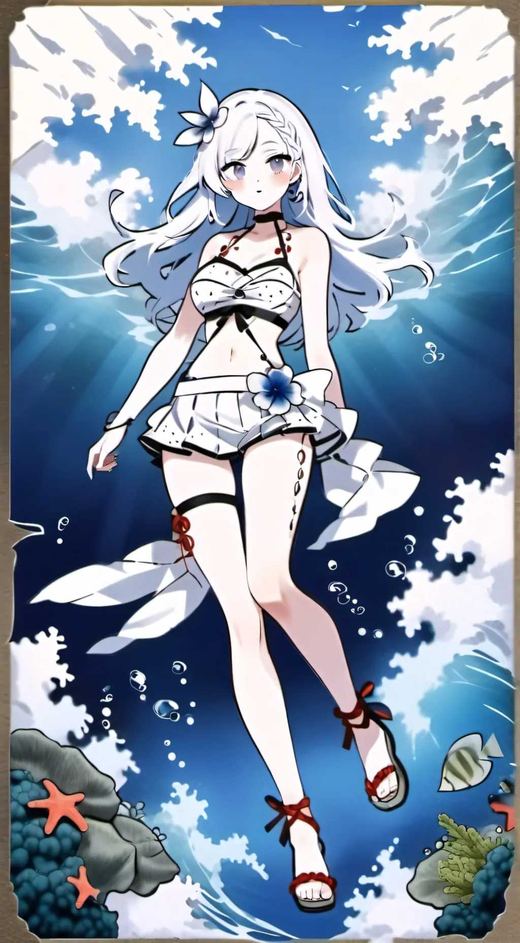 ai character: MHA ocean background