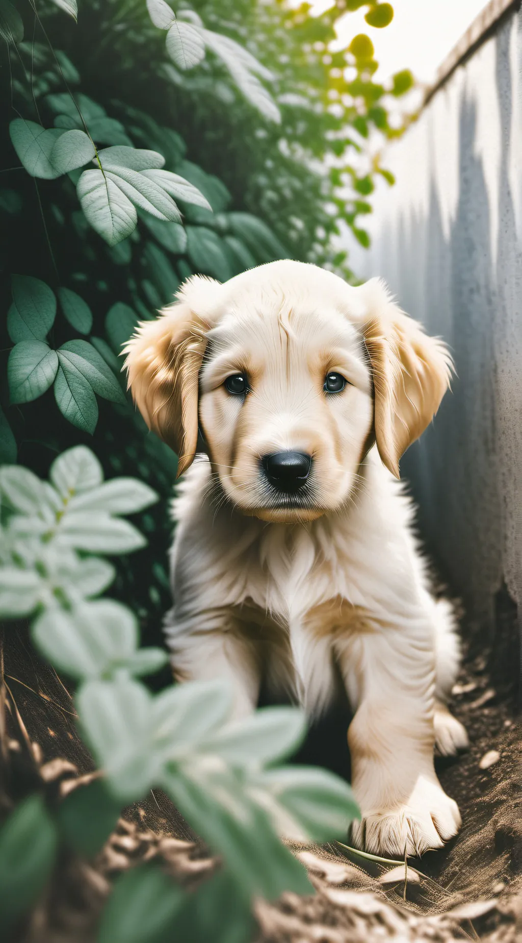 ai character: Abandoned puppy background