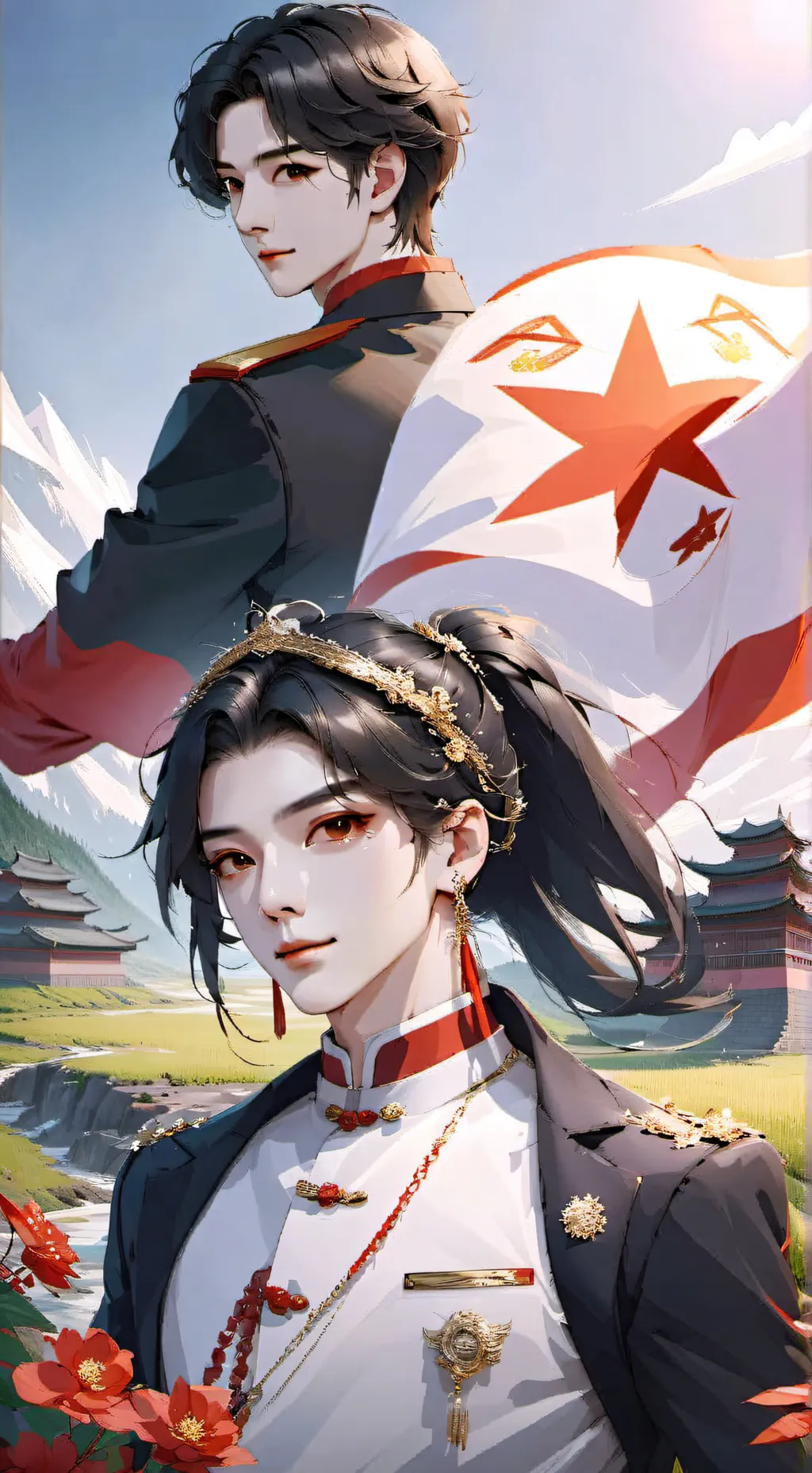 ai character: Country balls background