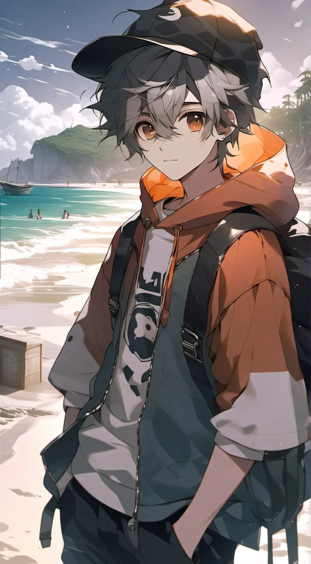 ai character: sp beach background