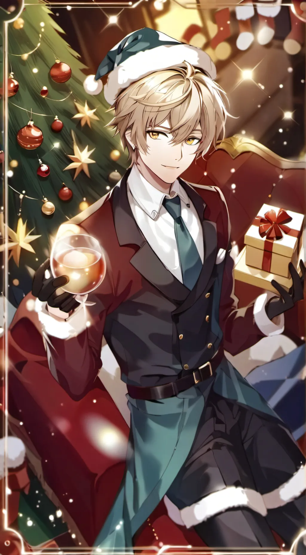 ai character: JJK Christmas background
