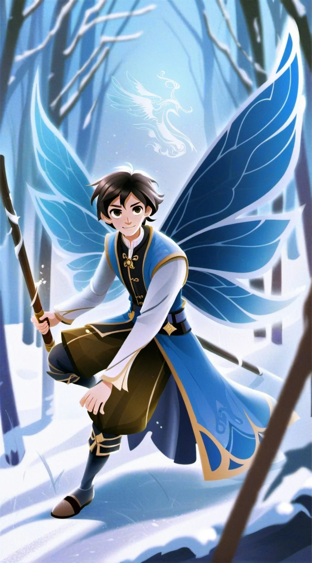 ai character: hot fairy boy background