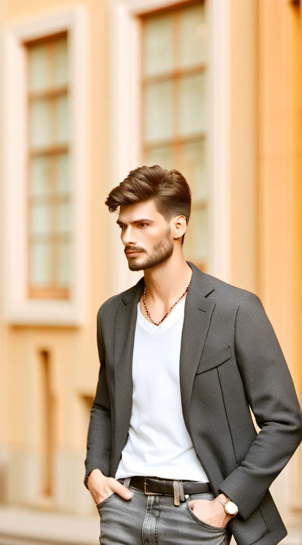 ai character: Pink bottom background