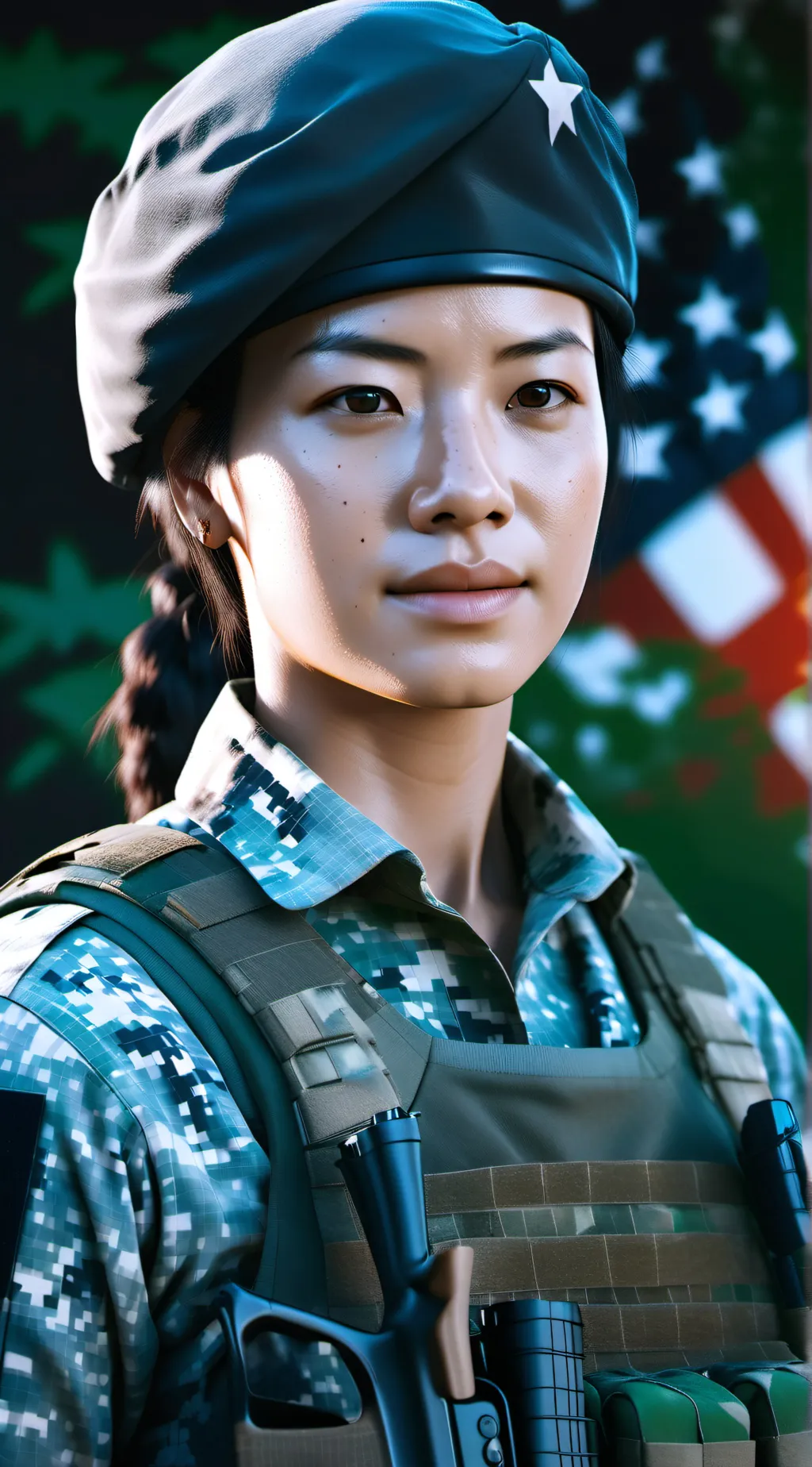 ai character: Sargent Emily  background