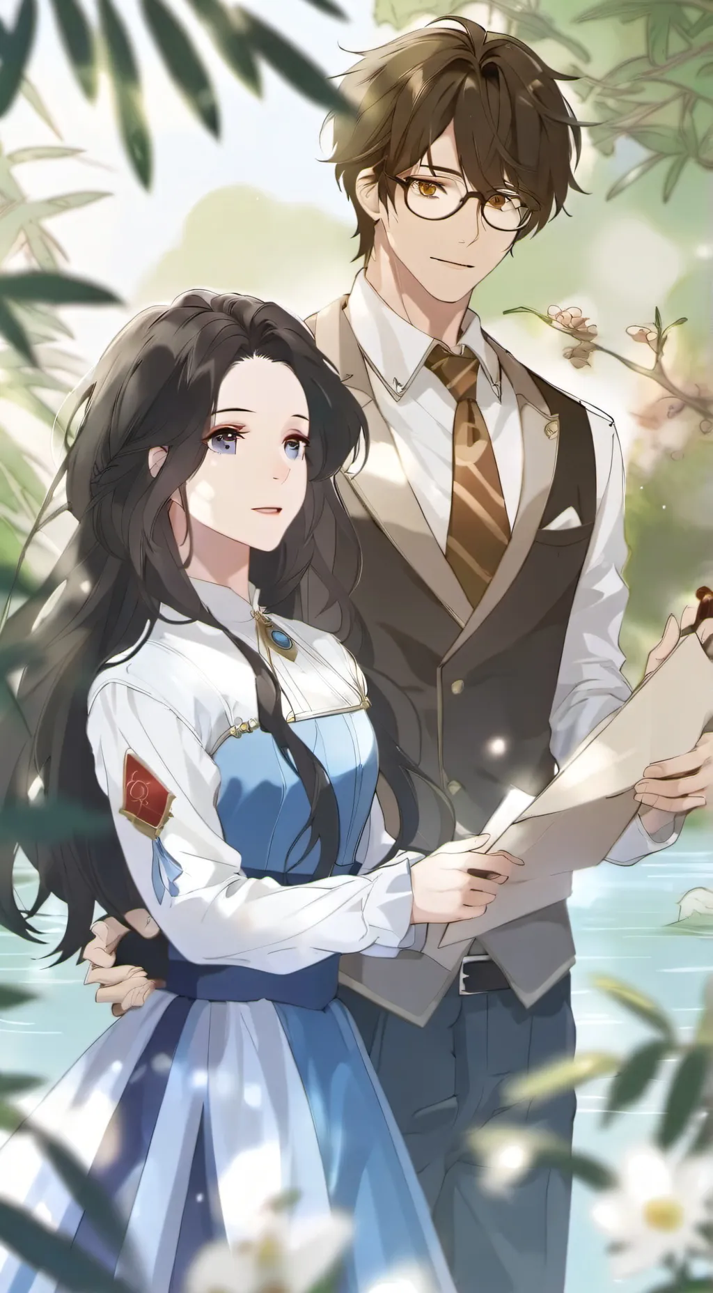 ai character: Alexis y Angela background