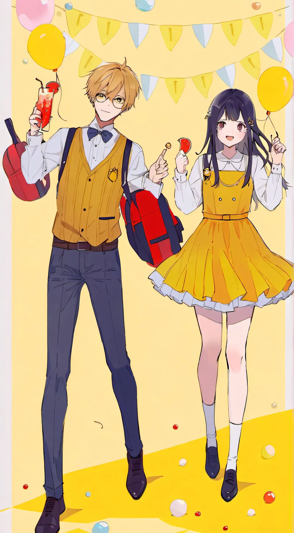 ai character: GLA school prom background