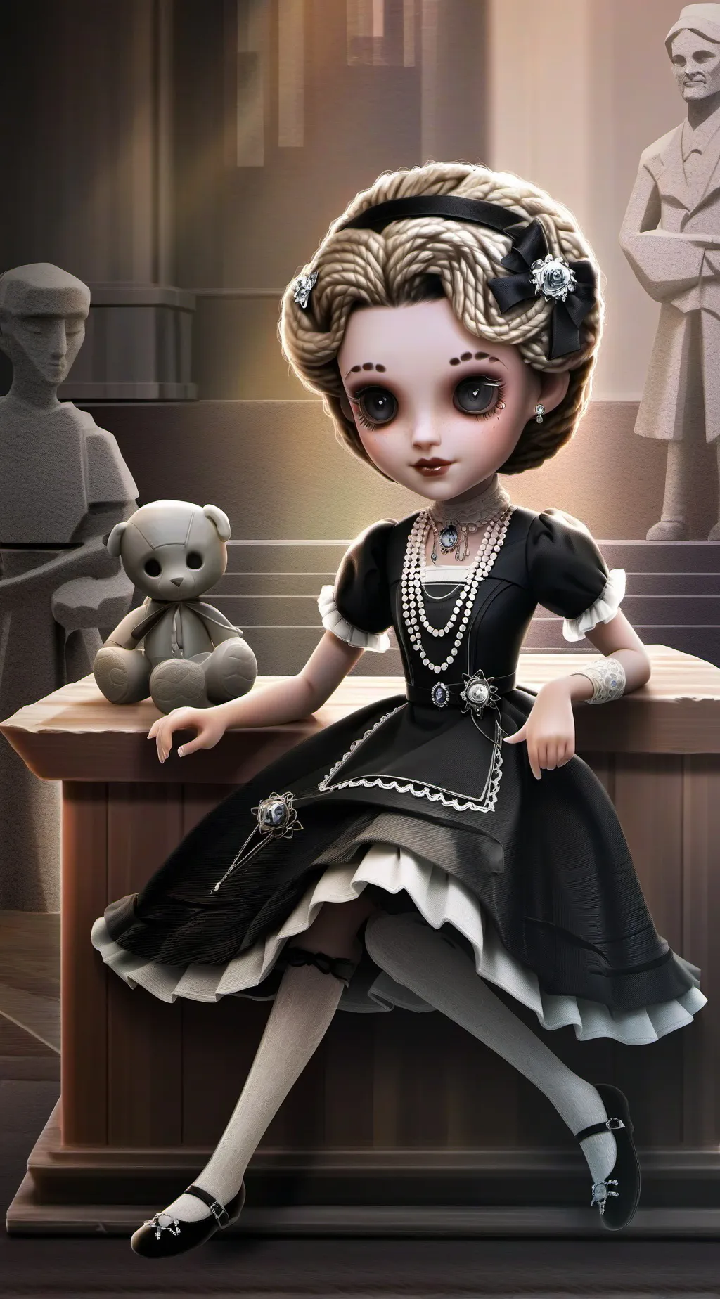 ai character: Haunted doll background