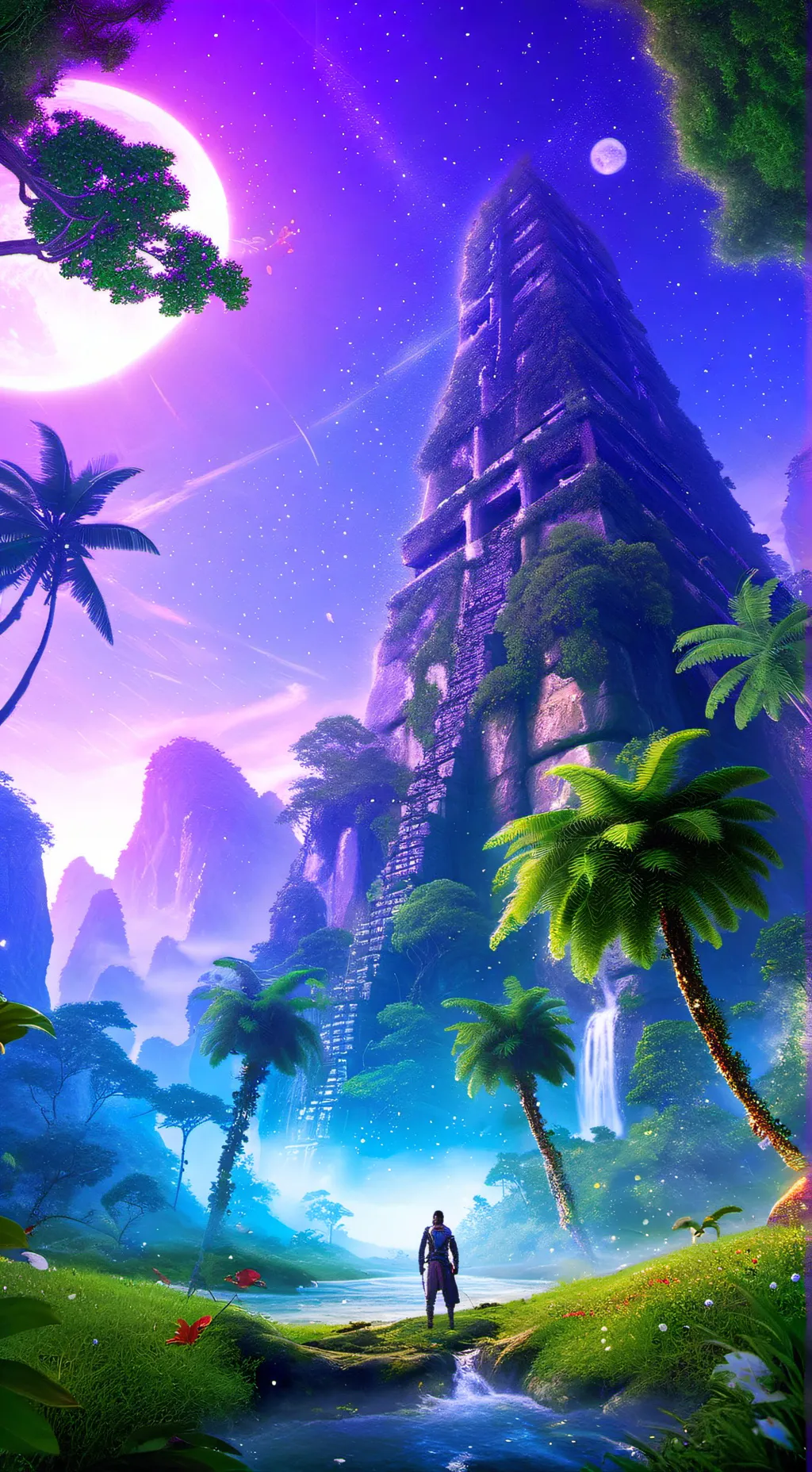 ai character: Lost in forest background