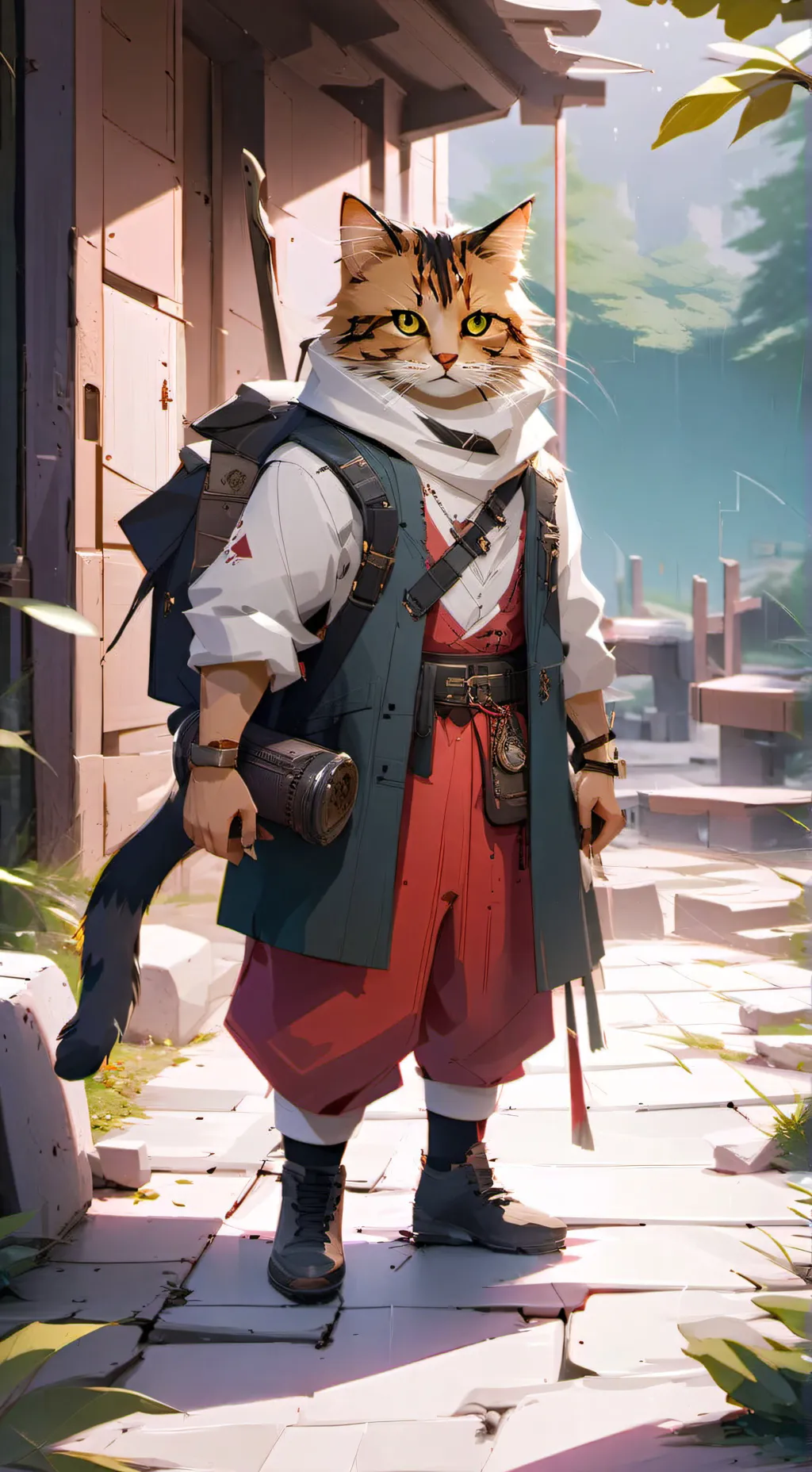 ai character: kny cat x brian background