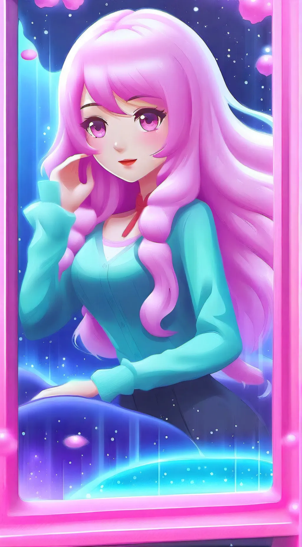 ai character: slime girl background