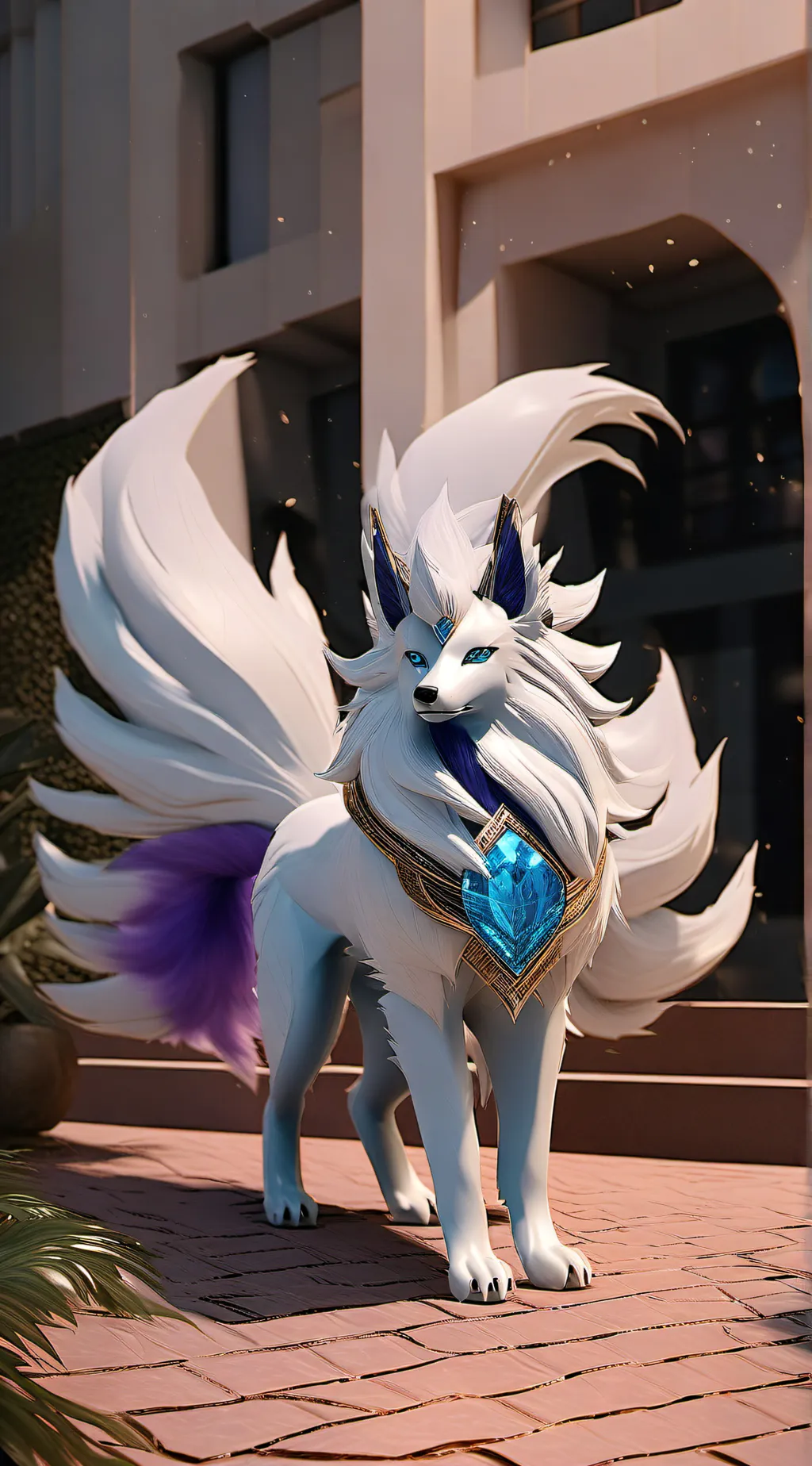 ai character: Alolan ninetails  background