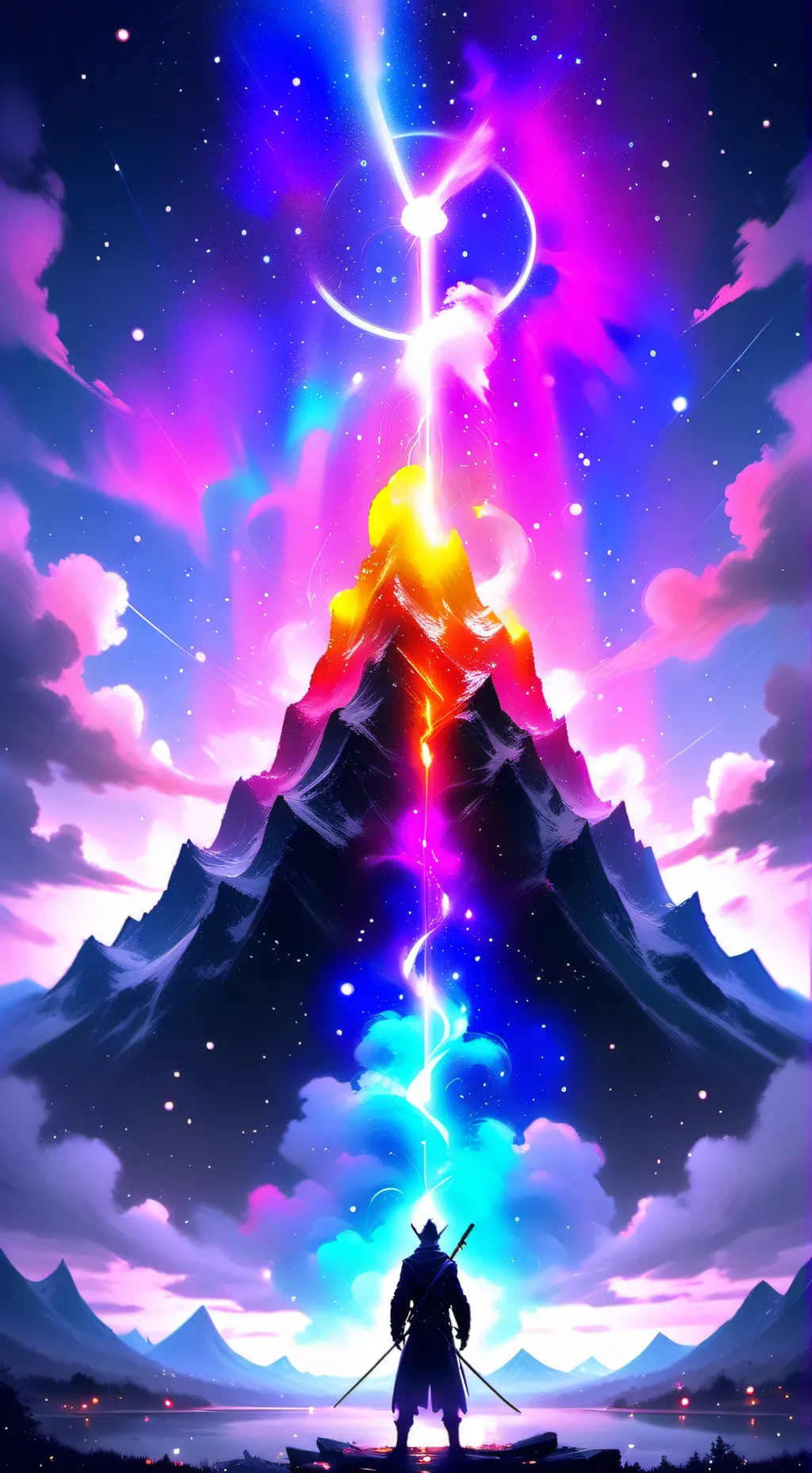 ai character: Fantasy Mountain background