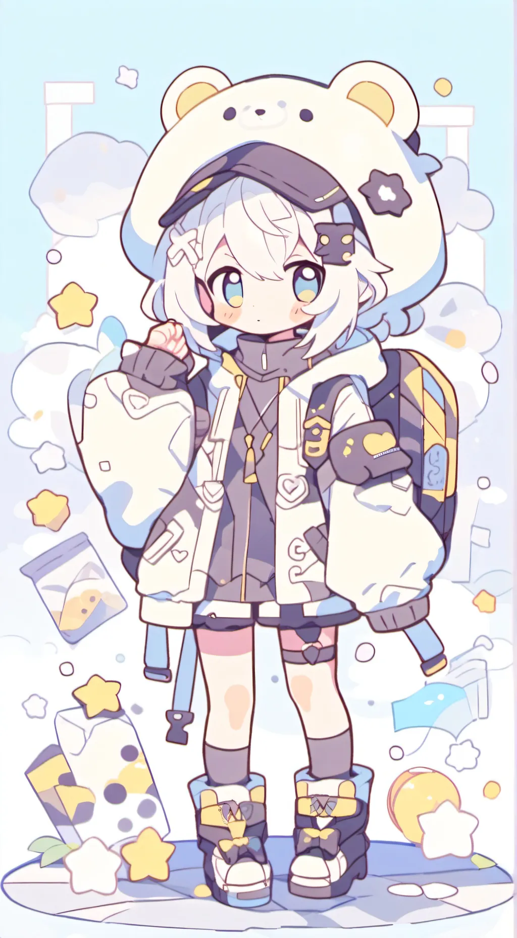 ai character: Snowy background