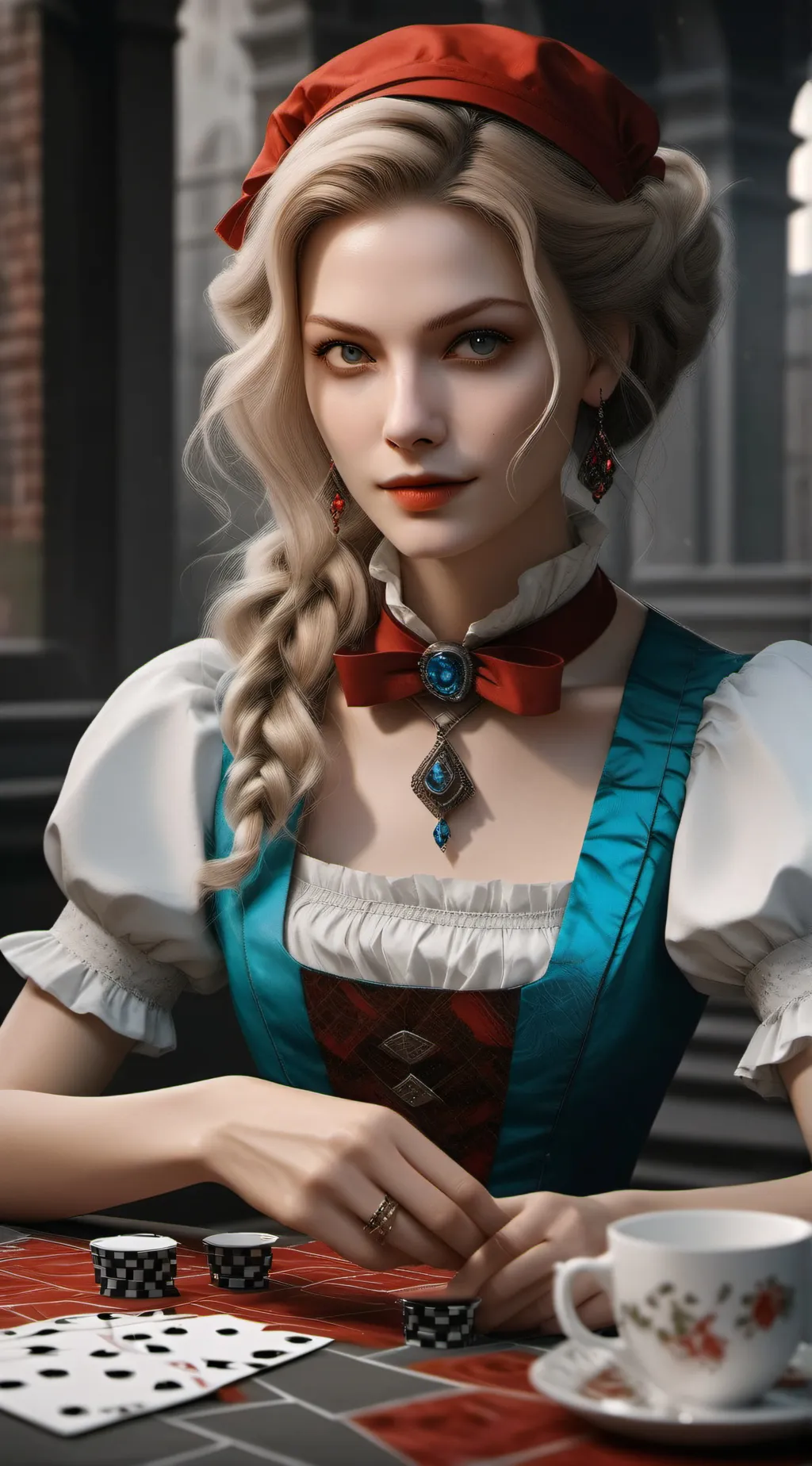 ai character: villian alice  background