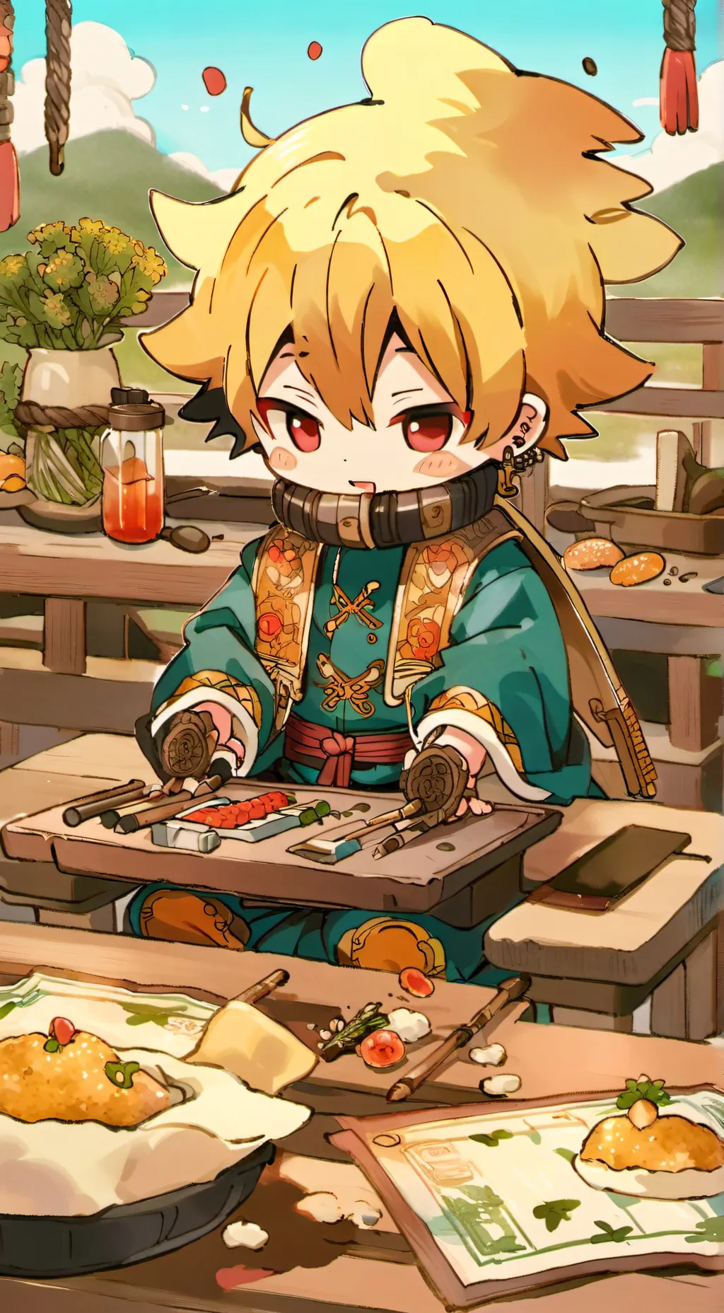 ai character: Zenitsu  background