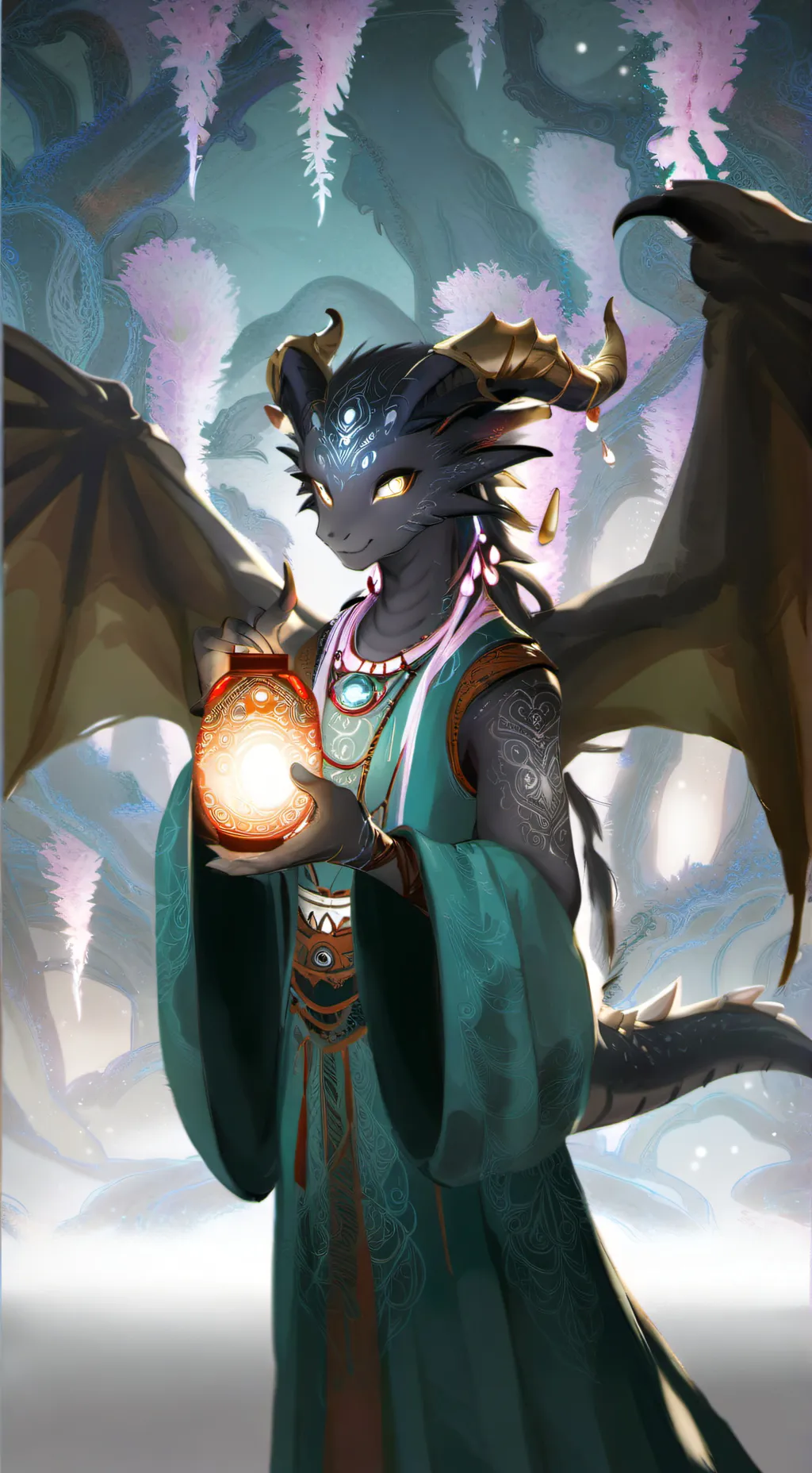 ai character: Mystical hotel background