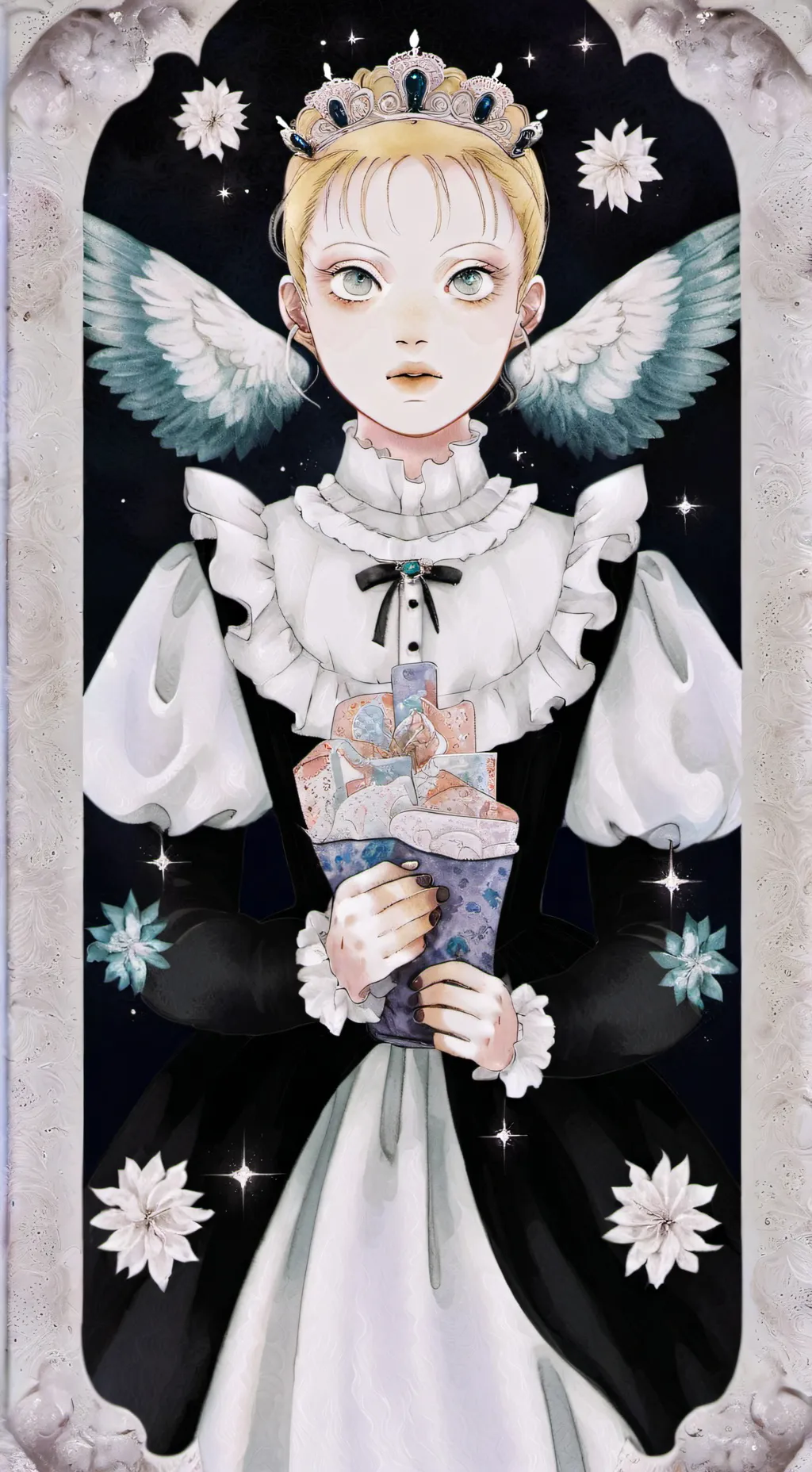 ai character: queen never cry background