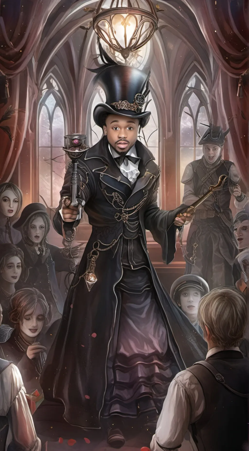 ai character: Fancy mansion background